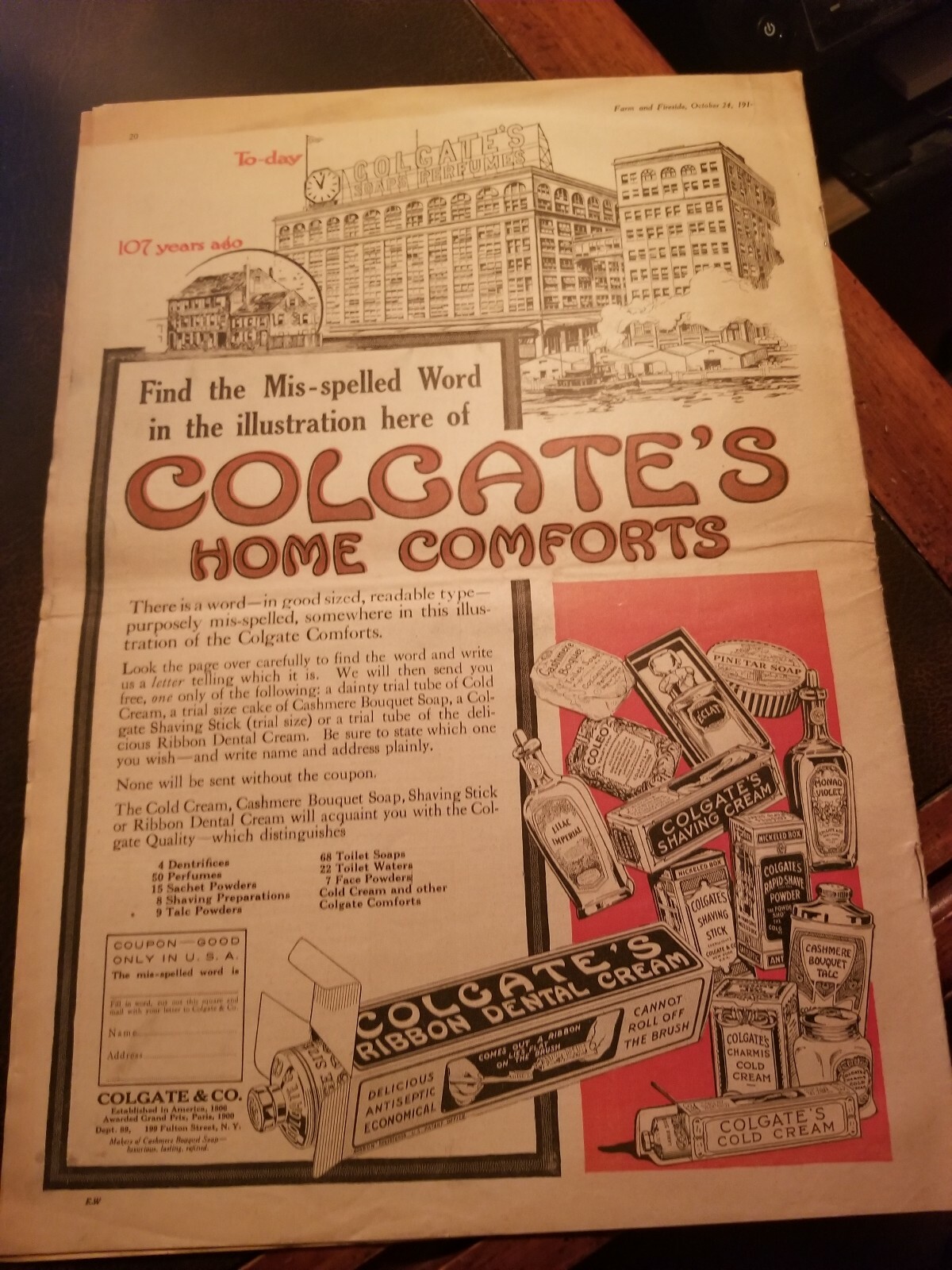 FARM and FIRESIDE The National Farm Paper 1914 Post Office Colgate