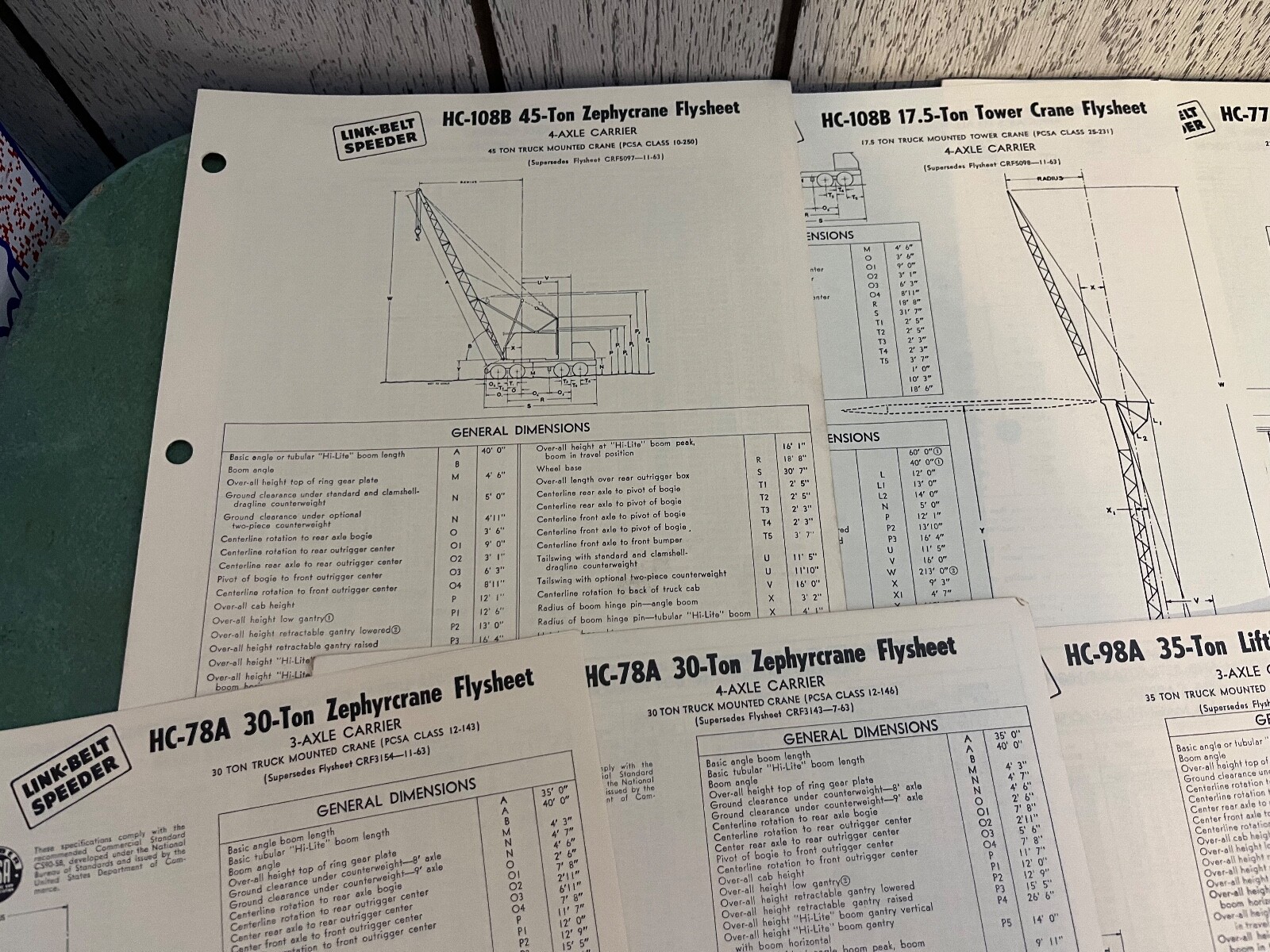 Link Belt Speeder Fly Sheet & Rating Sheets Lot 56 Pieces