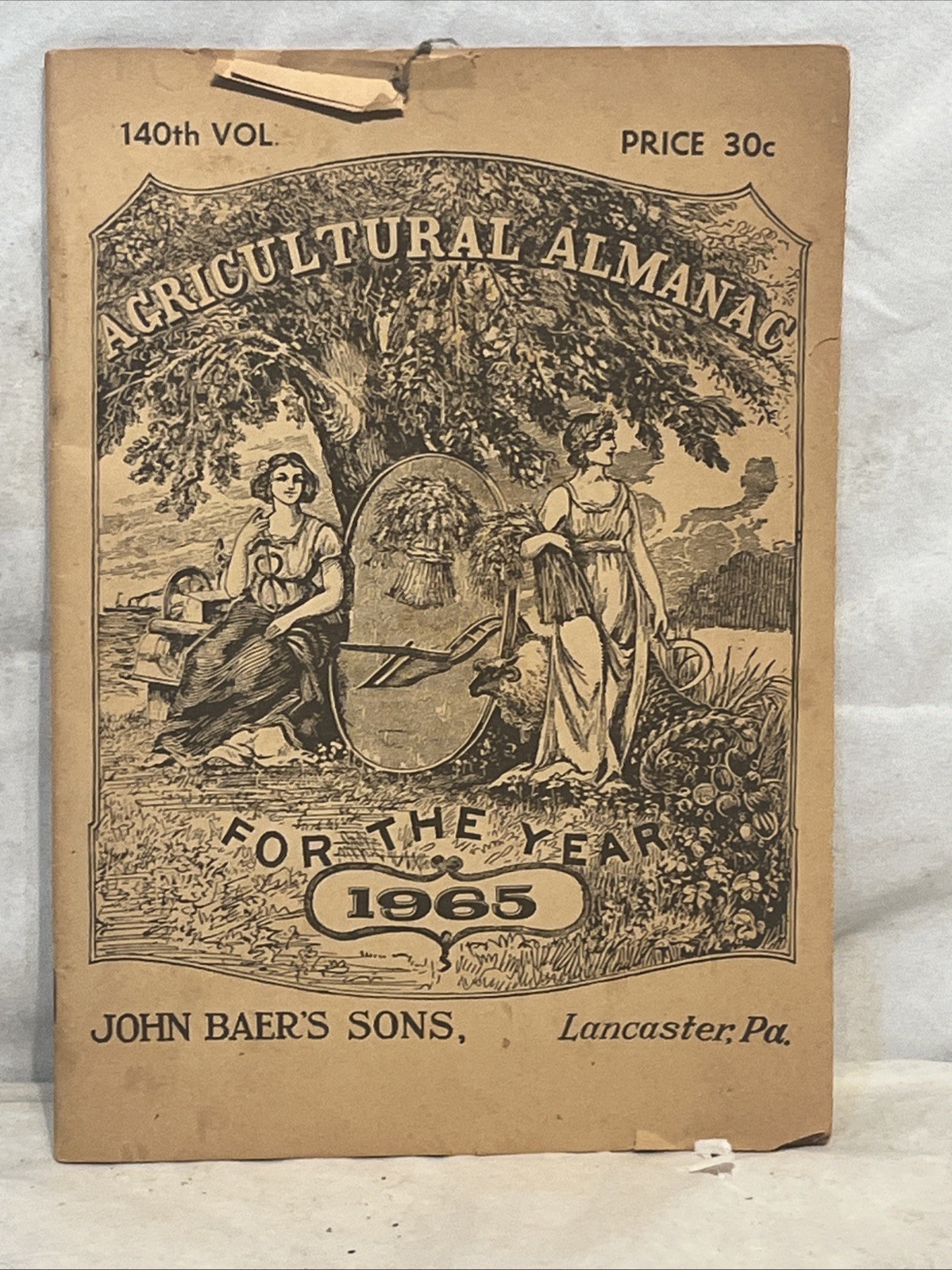 1965 John Baer’s Sons Agricultural Almanac Lancaster PA 140th Vol Booklet