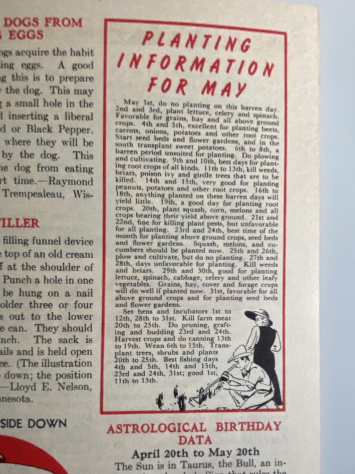 1947 Watkins Almanac Farm Hints Moon Phases Farming Techniques Planting Crops PB