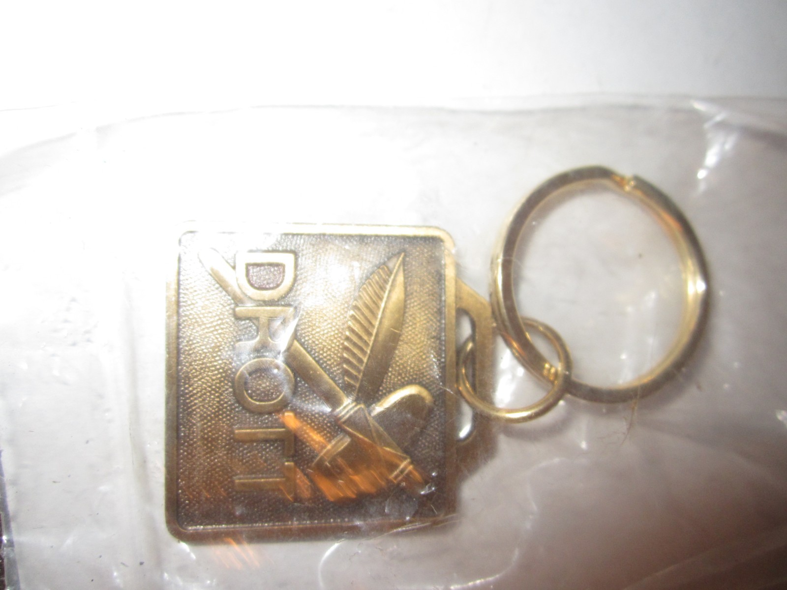 Vintage Antique KEY CHAIN Advertising DROTT Equipment NIP