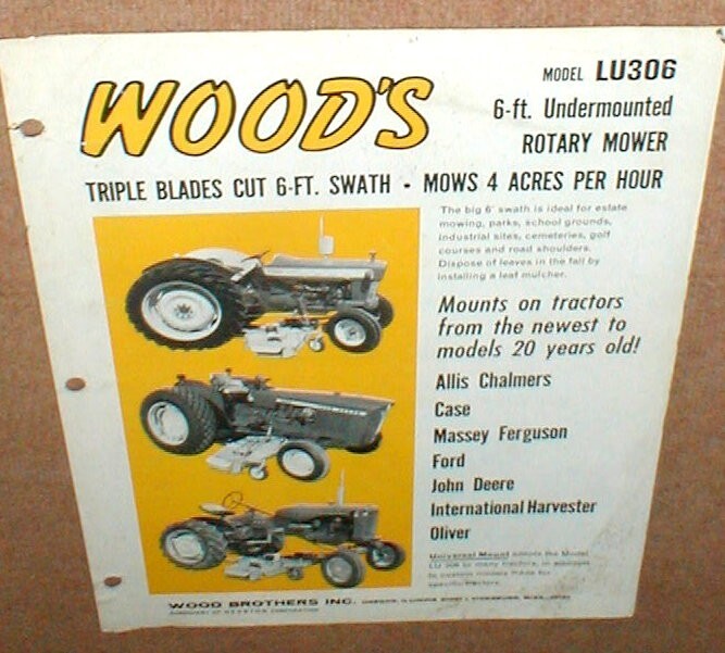 Wood&rsquo;s Brothers LU306 Rotary Mower Undermounted Tractor 4 Page Dealer Brochure