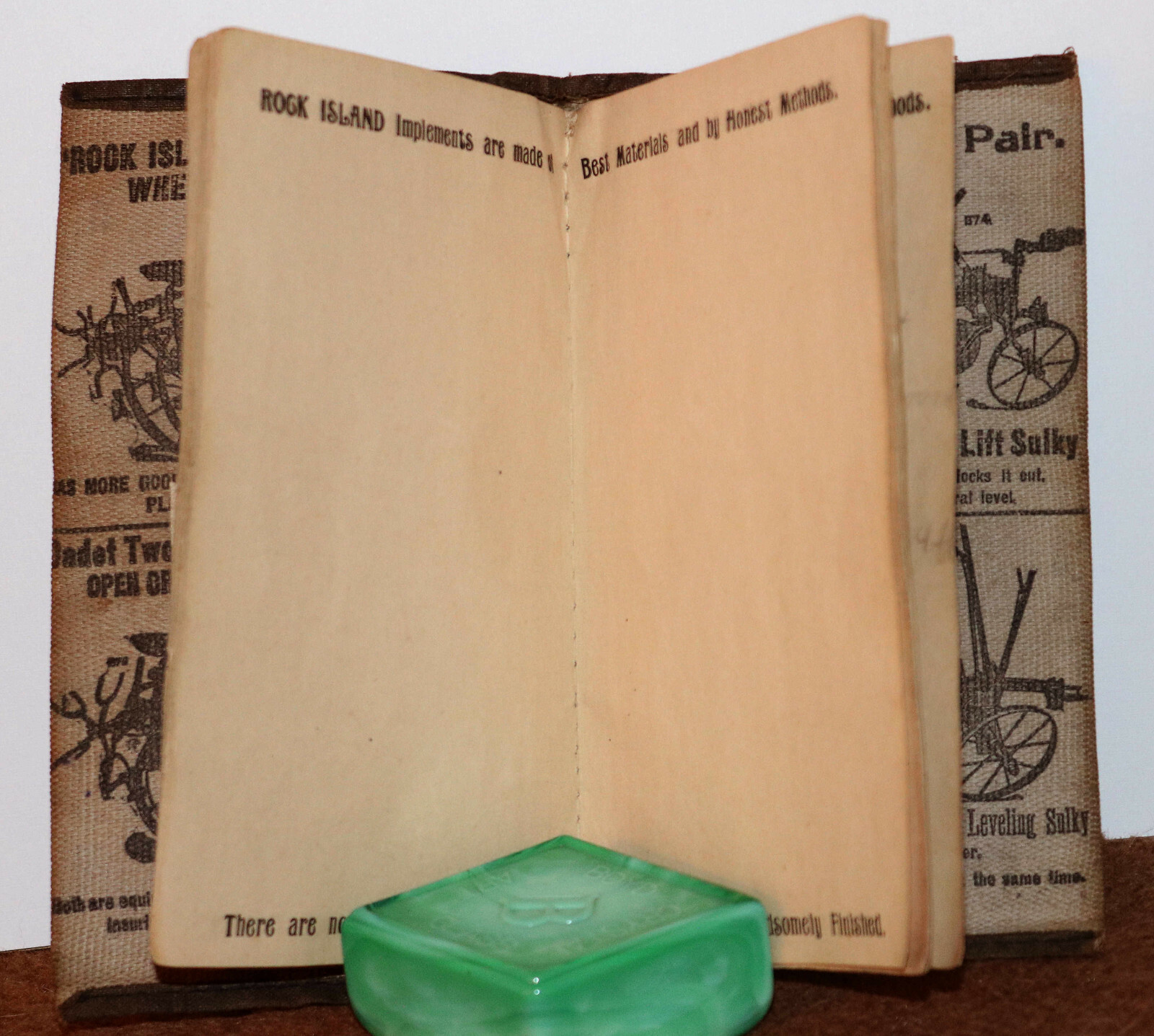 Antique 1906 Cloth-bound Rock Island Plow Co. Pocket Notebook & Sales – Complete