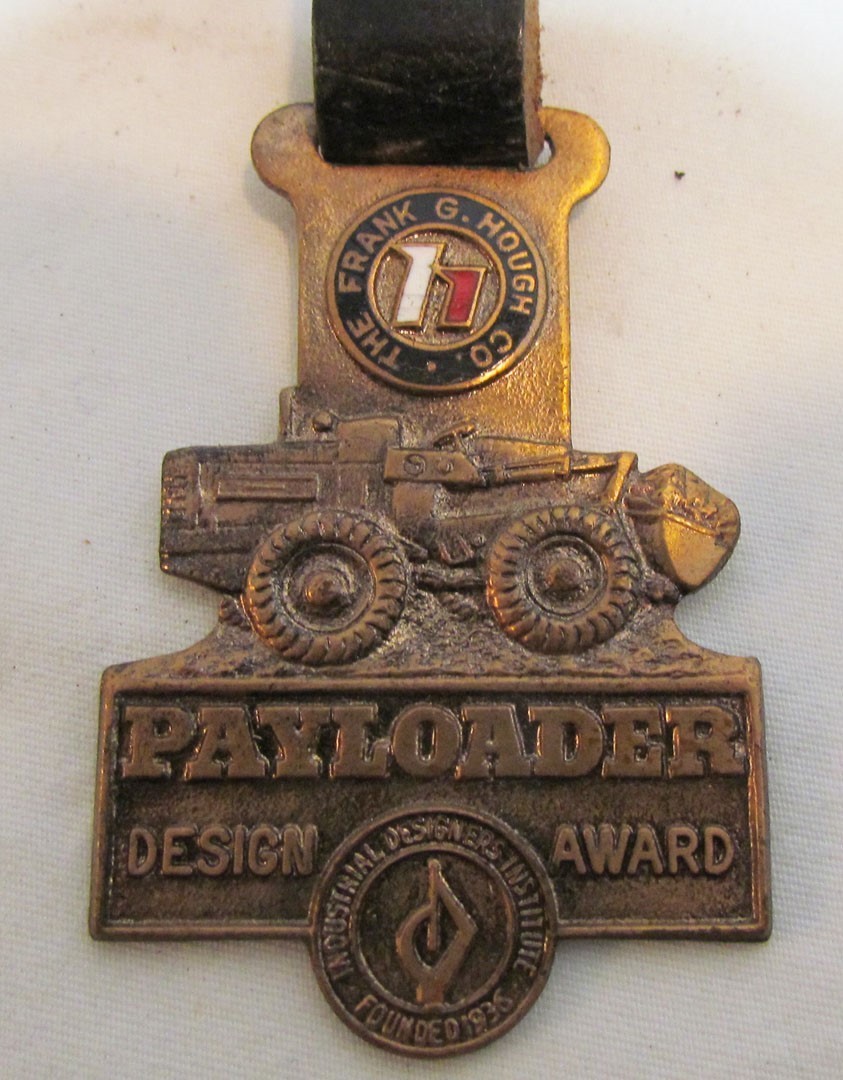 PAYLOADER FRANK G. HOUGH CO LOGO METAL WATCH FOB VINTAGE ADVERTISING TRACTOR