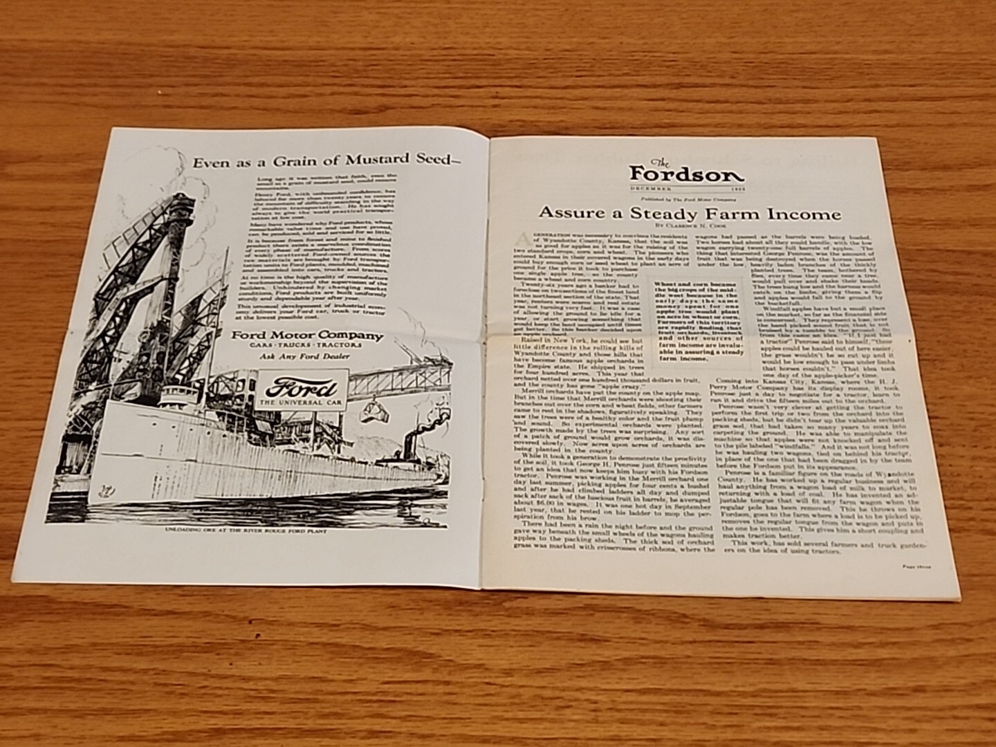 The Fordson Magazine December 1923 Vintage Original