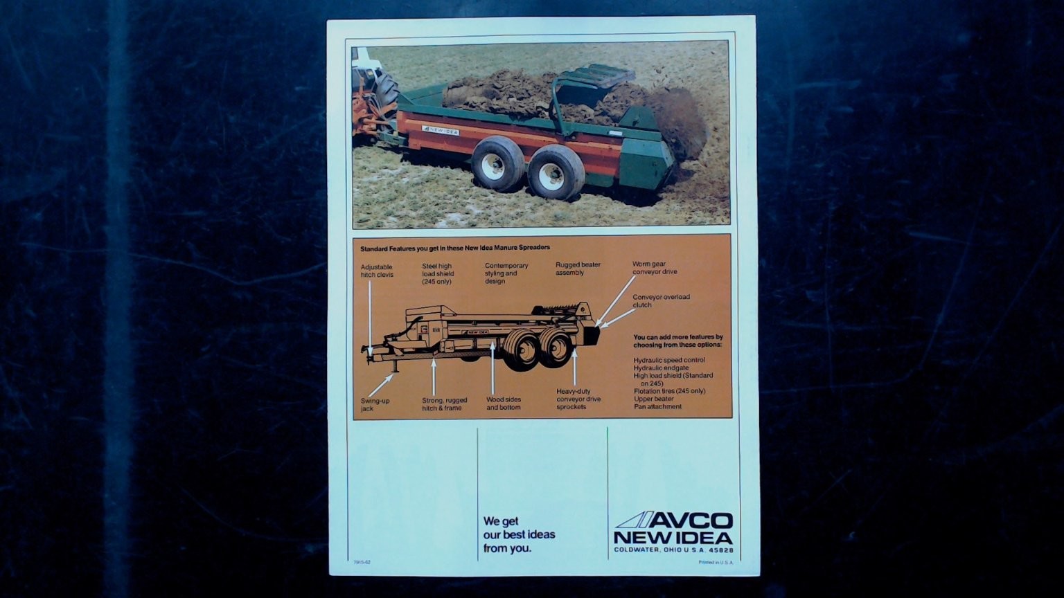 Avco New Idea Manure Spreaders Brochure Model 244 245 Vintage