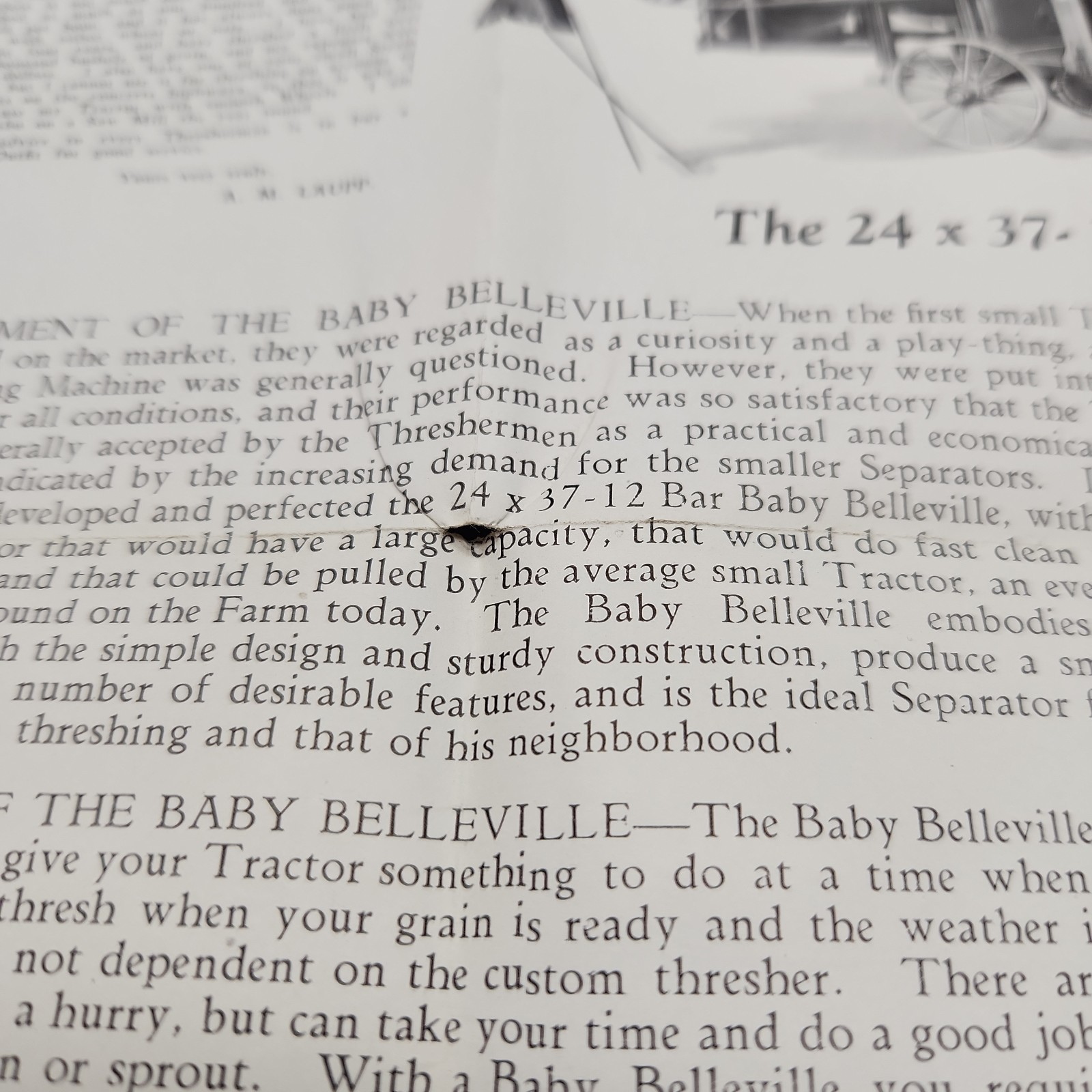 Baby BELLEVILLE THRESHING Brochure – HARRISON MACHINE WORKS – Farm Advertising