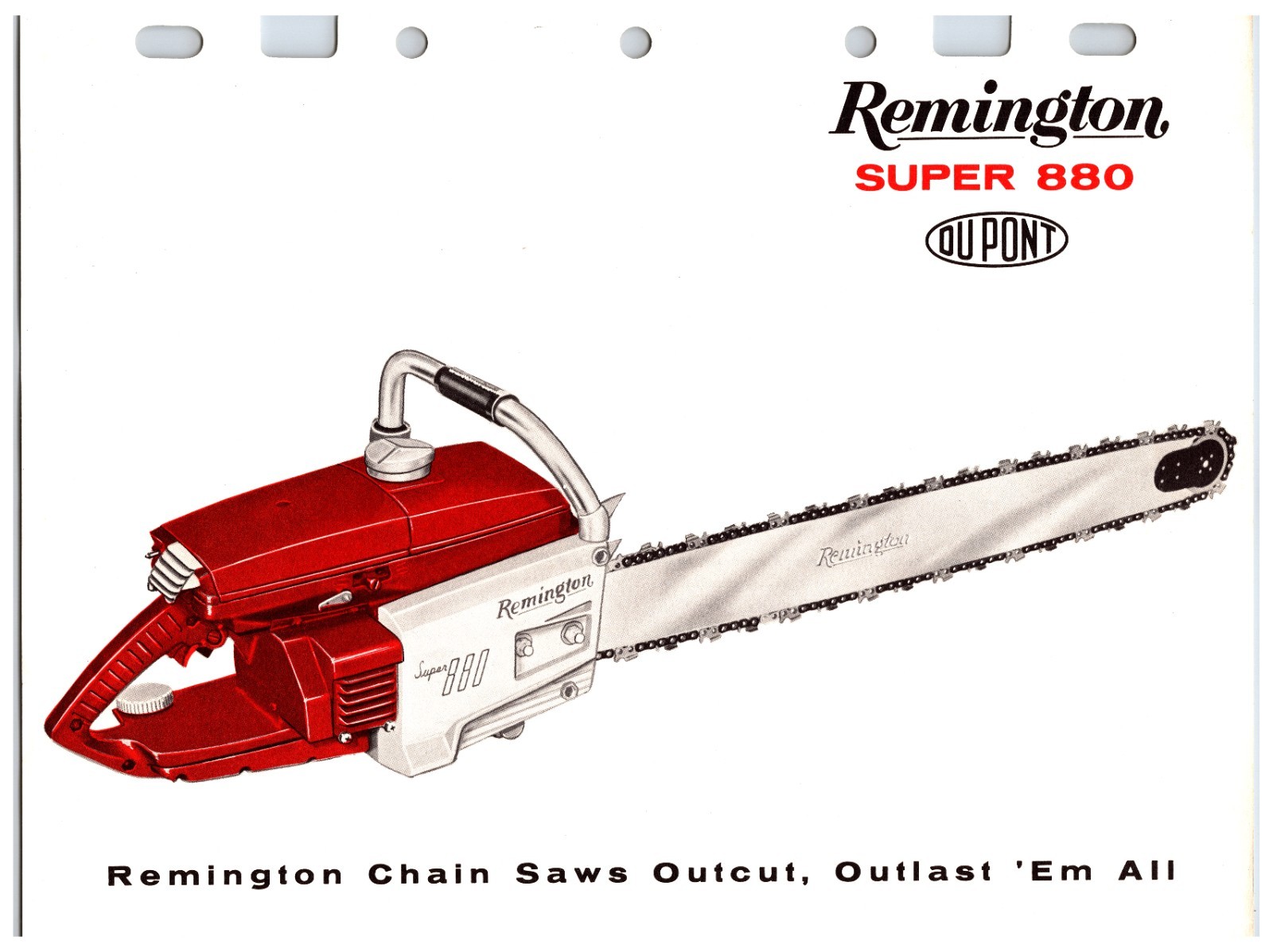 Vintage Original Remington Chainsaws Sales Sheet (Model – Super 880) Info Sheet