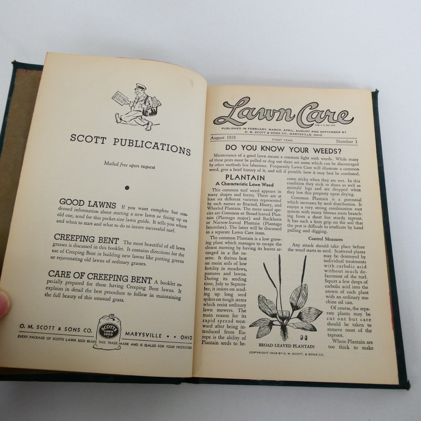 Scotts Lawn Care Bulletins 1928 to 1941 Bound Book Grass Seed Newsletter Vintage