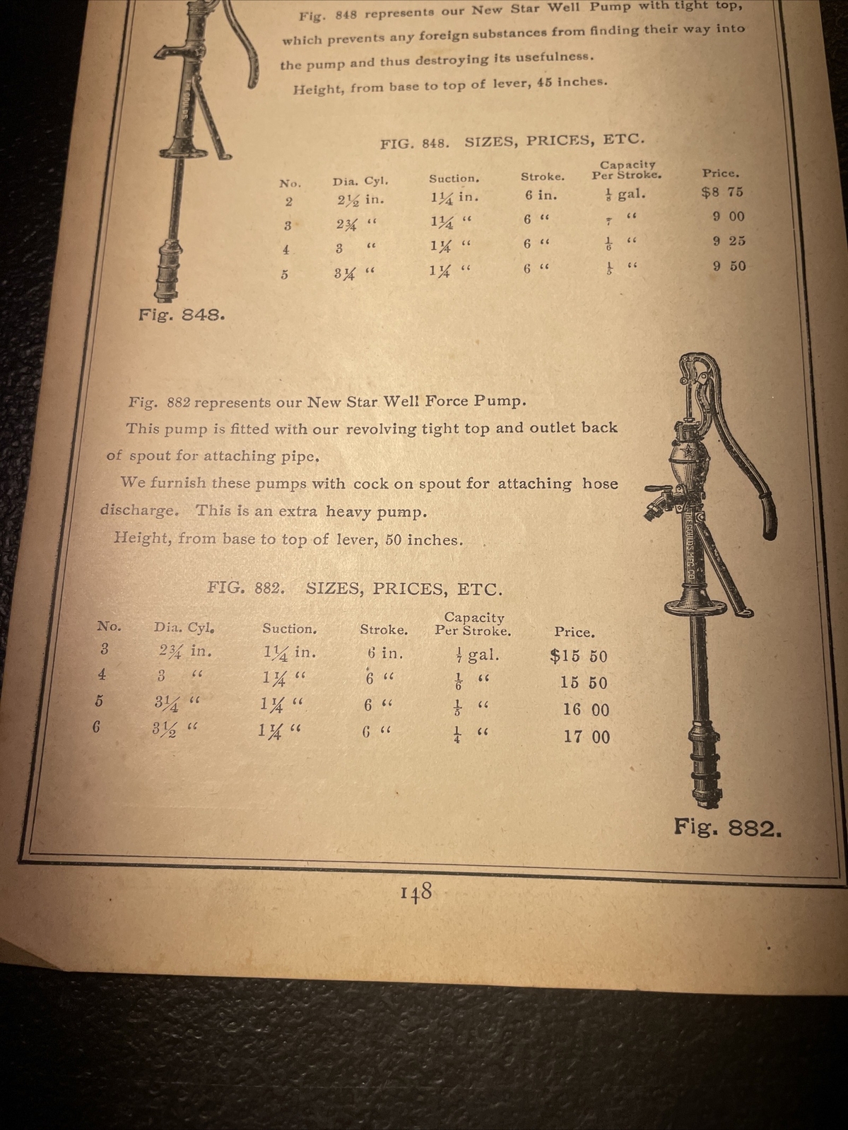 1891 Baldwin – Star Water Well Force Pump – Farm Advertising – New Orleans