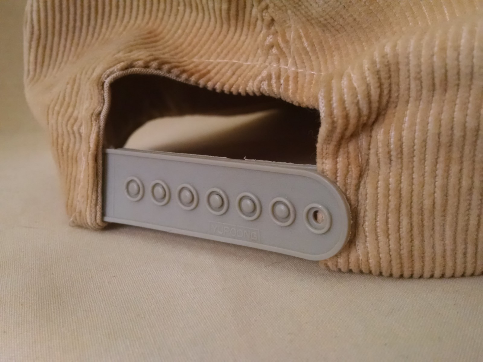WAMPLER LONGACRE HAT BASEBALL BALL CAP TAN CORDUROY PATCH ADJ SNAPBK YUPOONG.