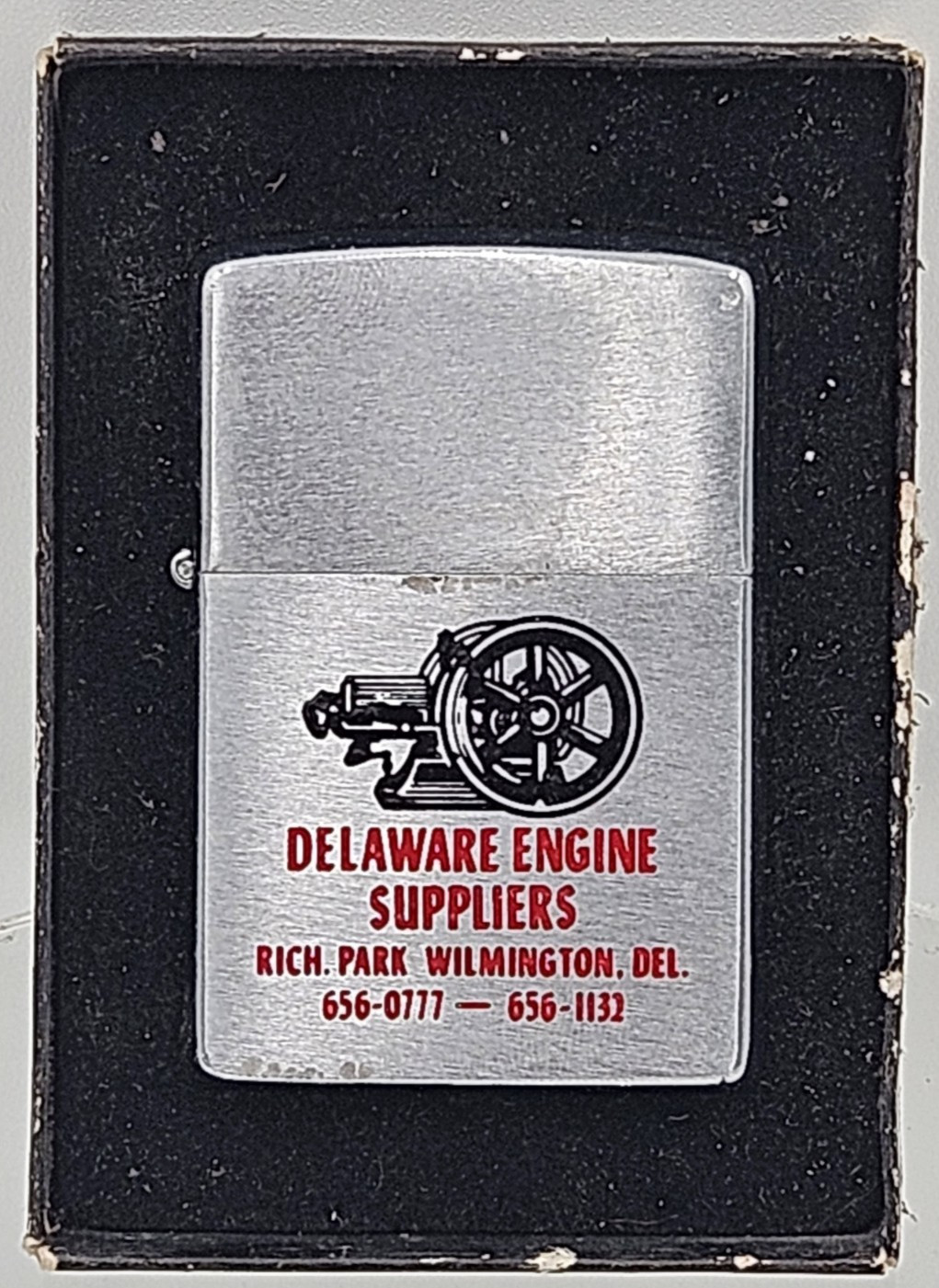 Vintage Hit & Miss engine advertising ZIPPO lighter in original box. NOS!