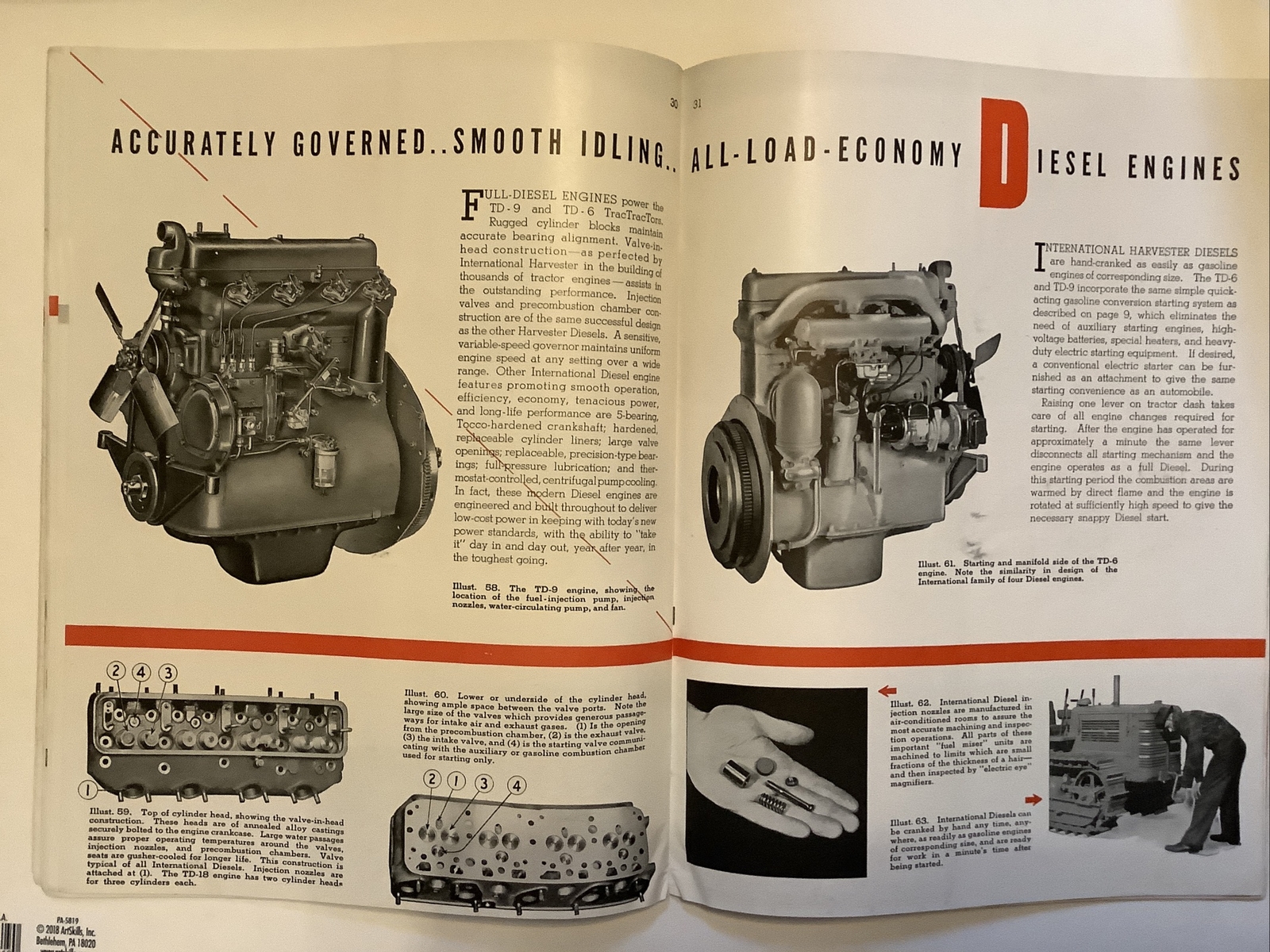 VINTAGE INTERNATIONAL DIESLE TRACTORS TD6, TD9, TD14, TD18 48 PAGES CATALOG
