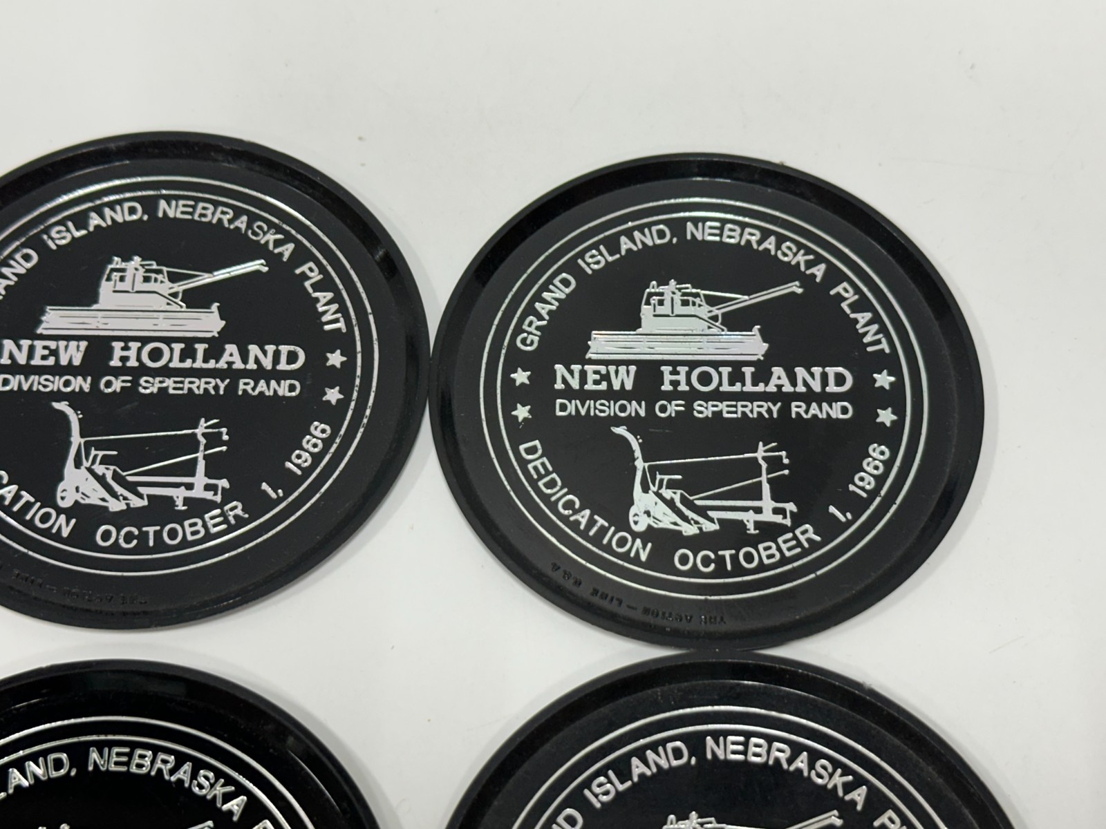 Vintage New Holland Grand Island, Nebraska plant collectible coasters 1966
