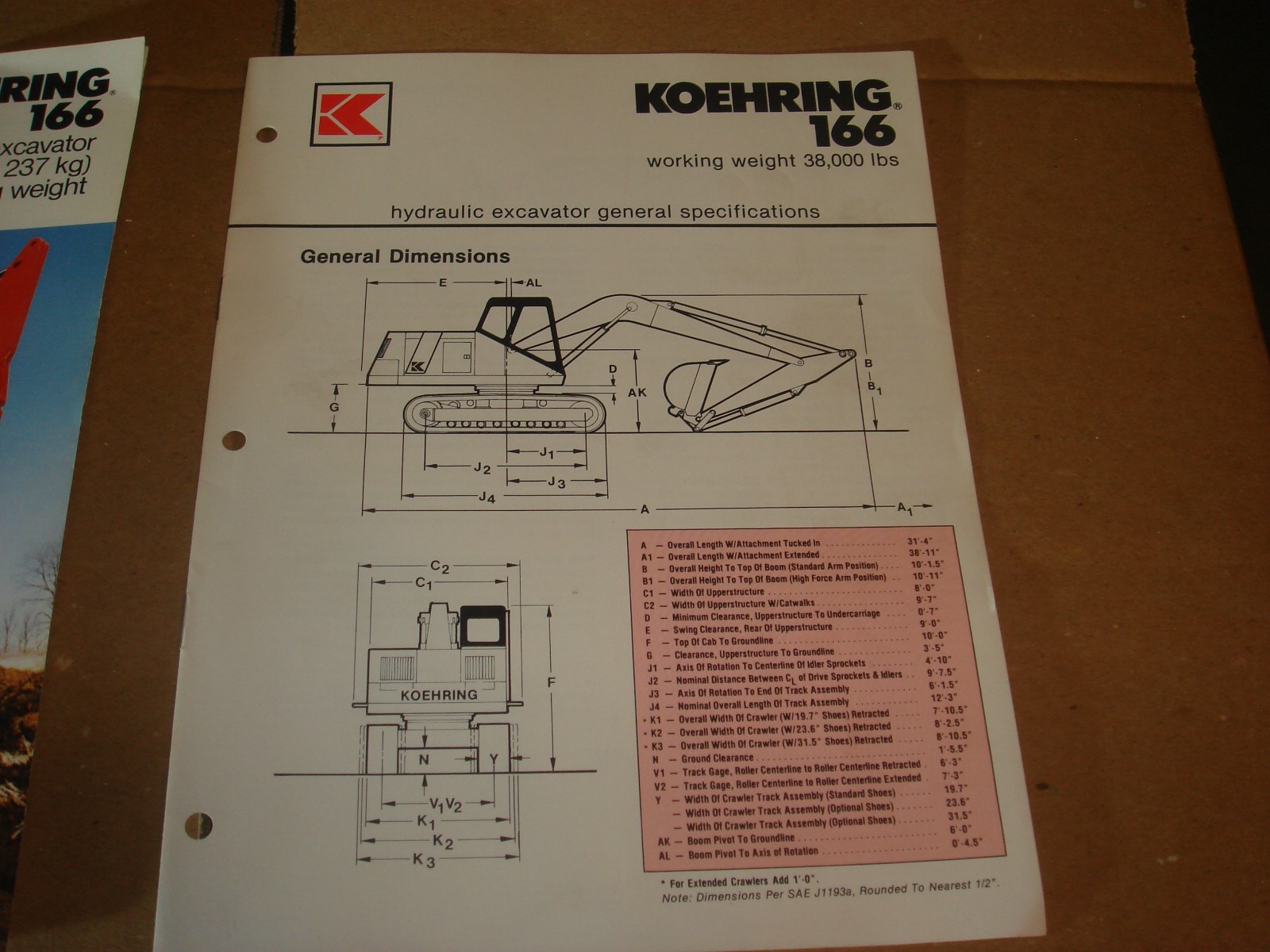 Koehring 166 Excavator Dealers Sales Brochure Pamphlet