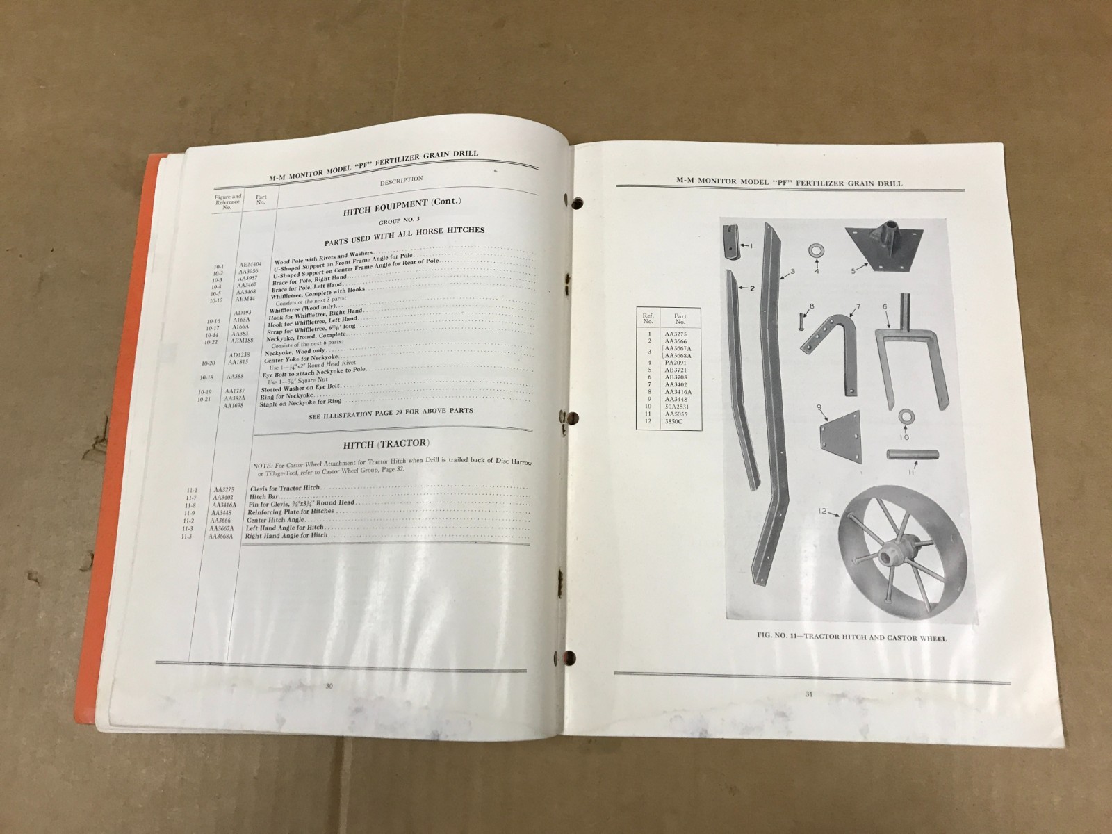 Vintage Moline-Monitor Fertilizer Grain Drill – Model PF – Repair Catalog