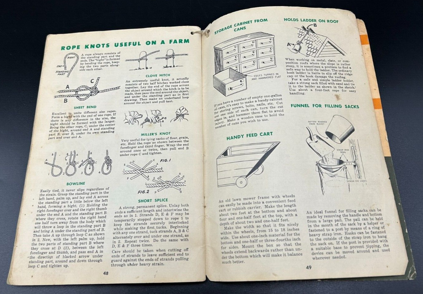 1945 Farm Facts Book-Cities Service Oils- Bonus Cheat Sheet for Measuring Cattle
