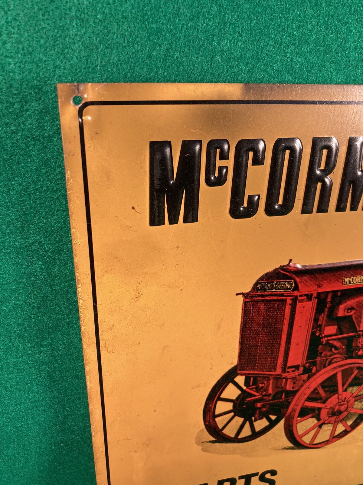 Vintage McCormick Deering Parts Service Tin Sign