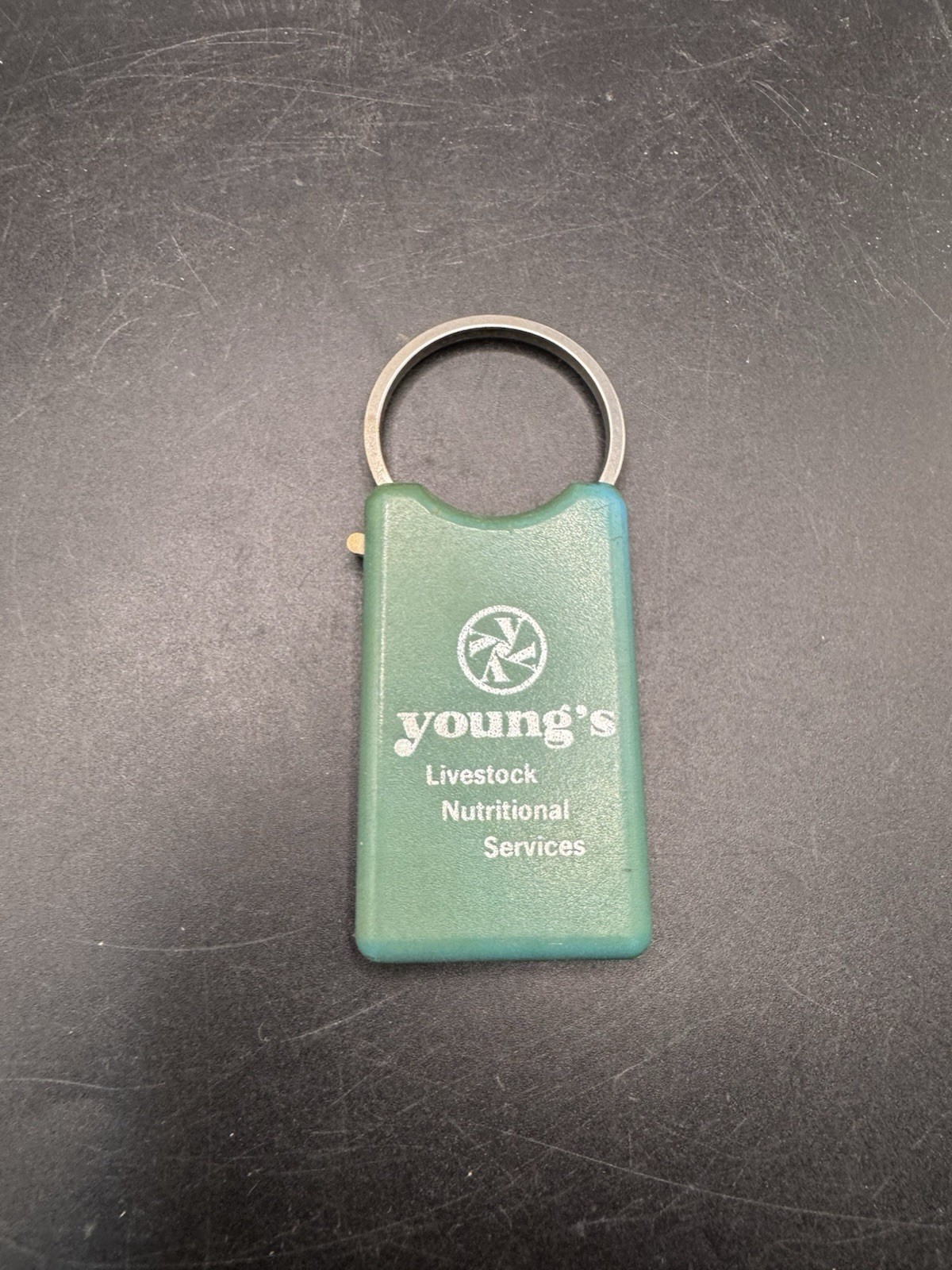 Vintage Action Line Holland Box Cutter Keychain Young&rsquo;s Livestock Advertising