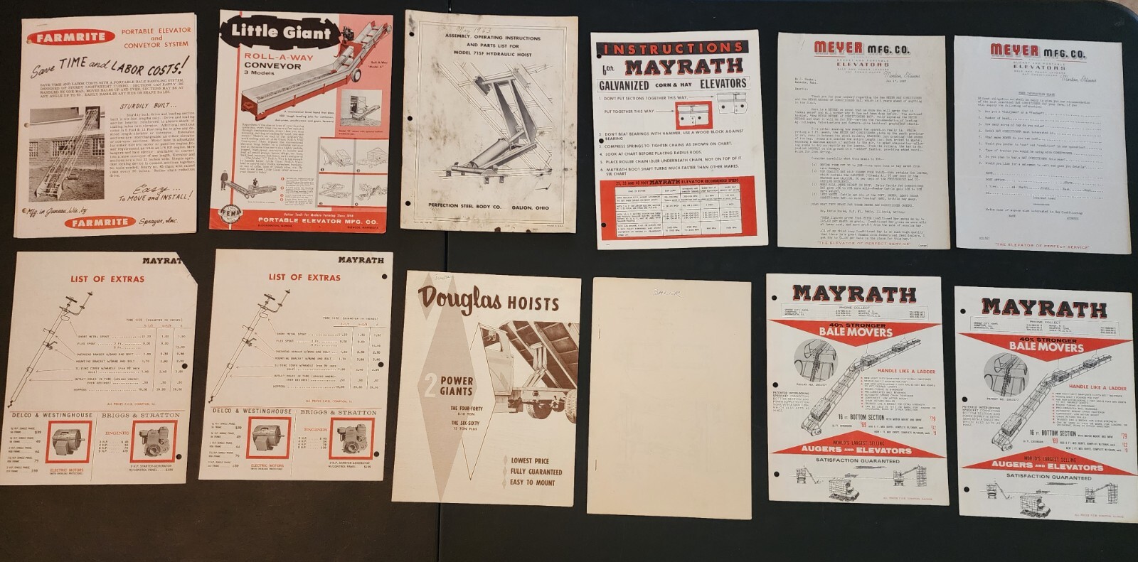Vintage Lot Farm Salesman Letters Brochures Mayrath Meyer Elevator Farmrite T55