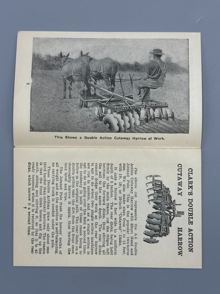c 1900 CUTAWAY HARROW Machinery FARM Advertising HIGGANUM CONNECTICUT Illustrate