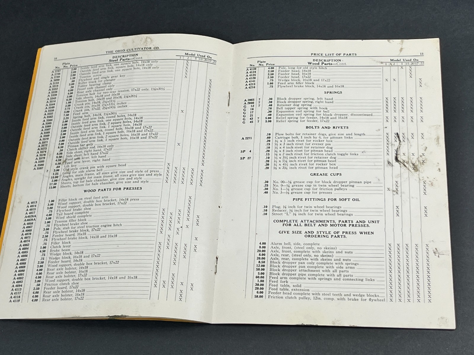 1920s Ohio Cultivator Automatic Hay Presses Parts Price List Repairs Bellevue OH