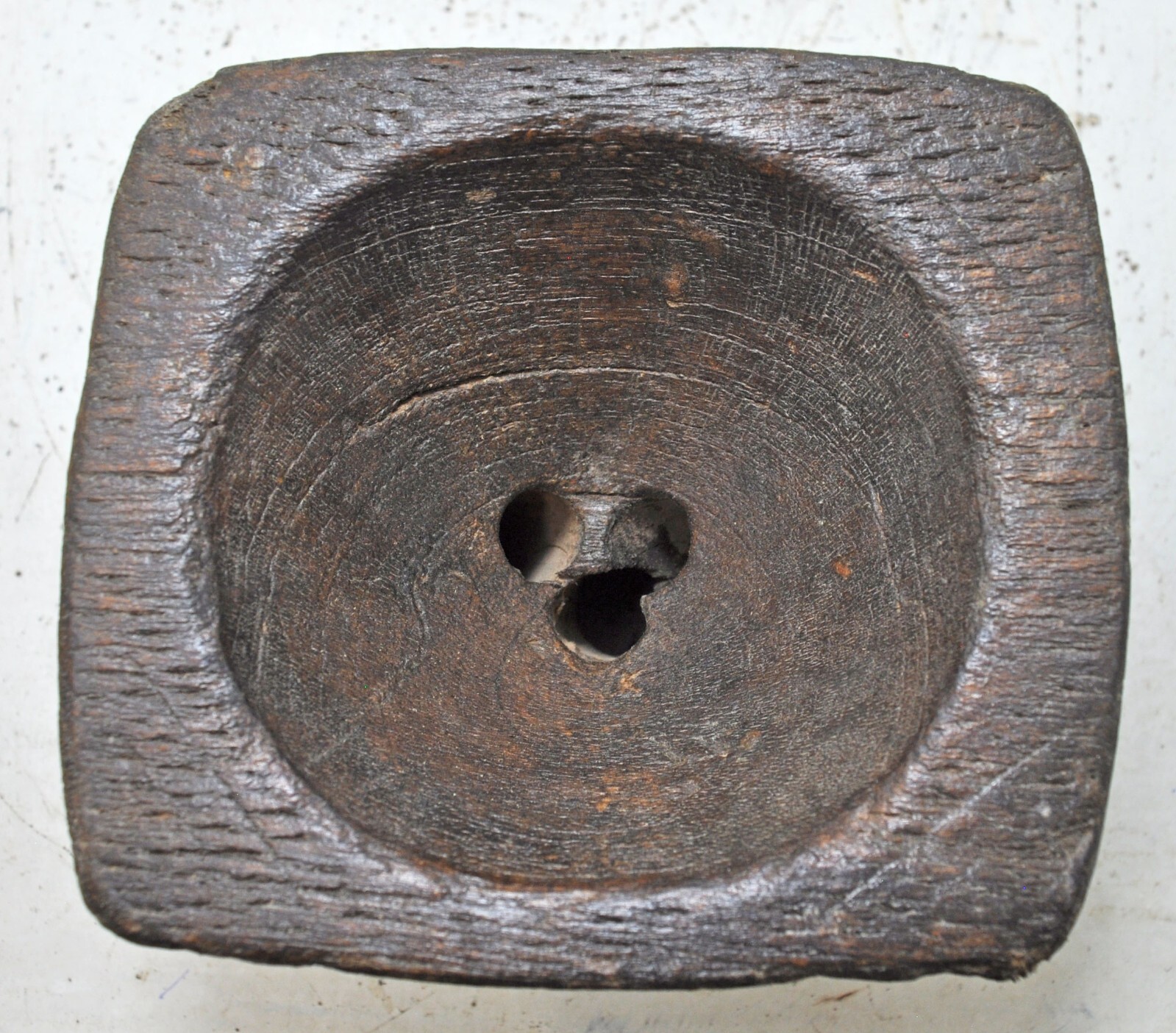 Antique Wooden Agricultural Seed Holder Bijni Original Old Hand Carved