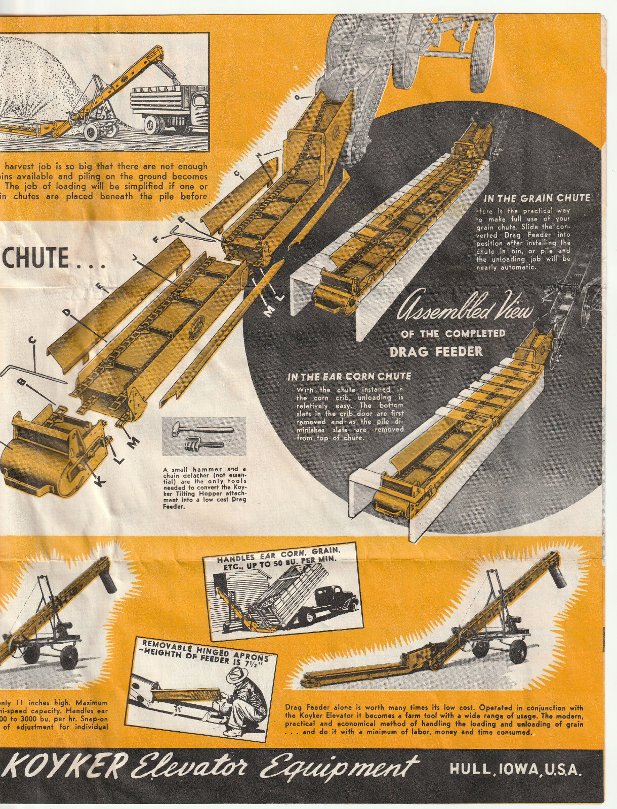 Koyker Mfg. Co., Hull, Iowa, IA – Lot of Instructions for Agricultural Equipment