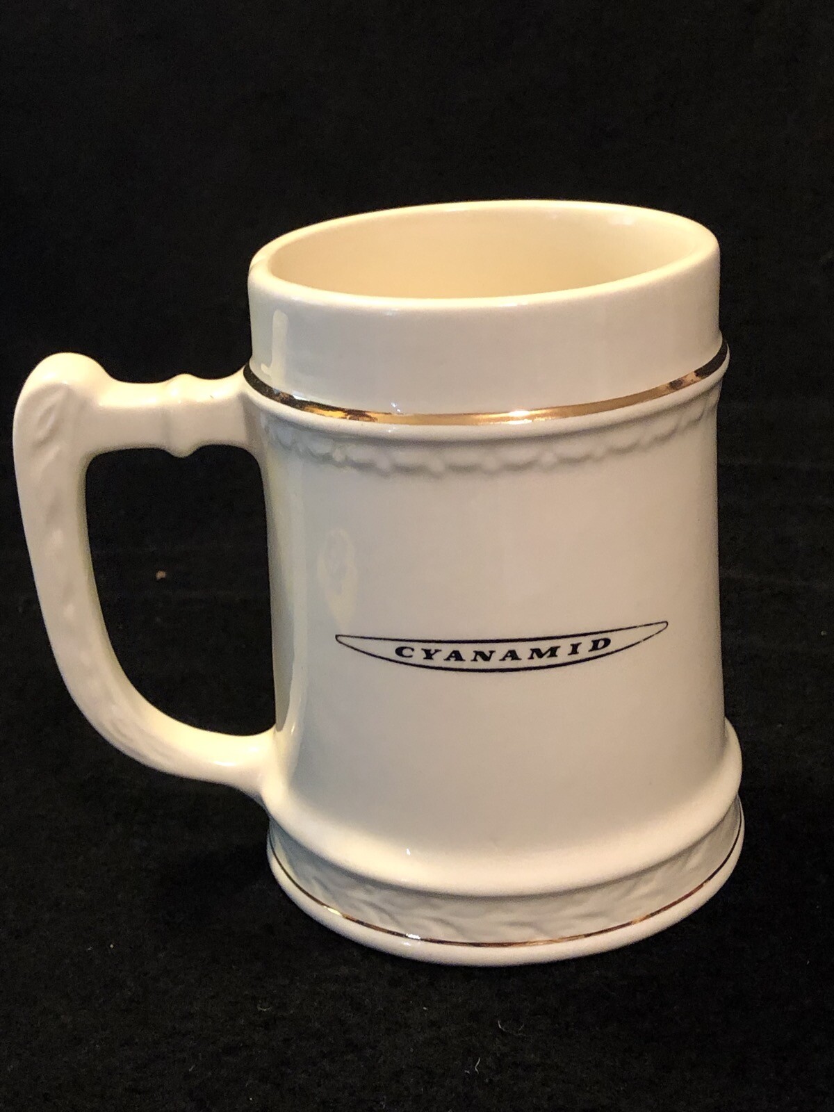 Vtg Tramisol Ceramic Advertising Mug Animal Health Dept Sheep Cow Dewormer Vet