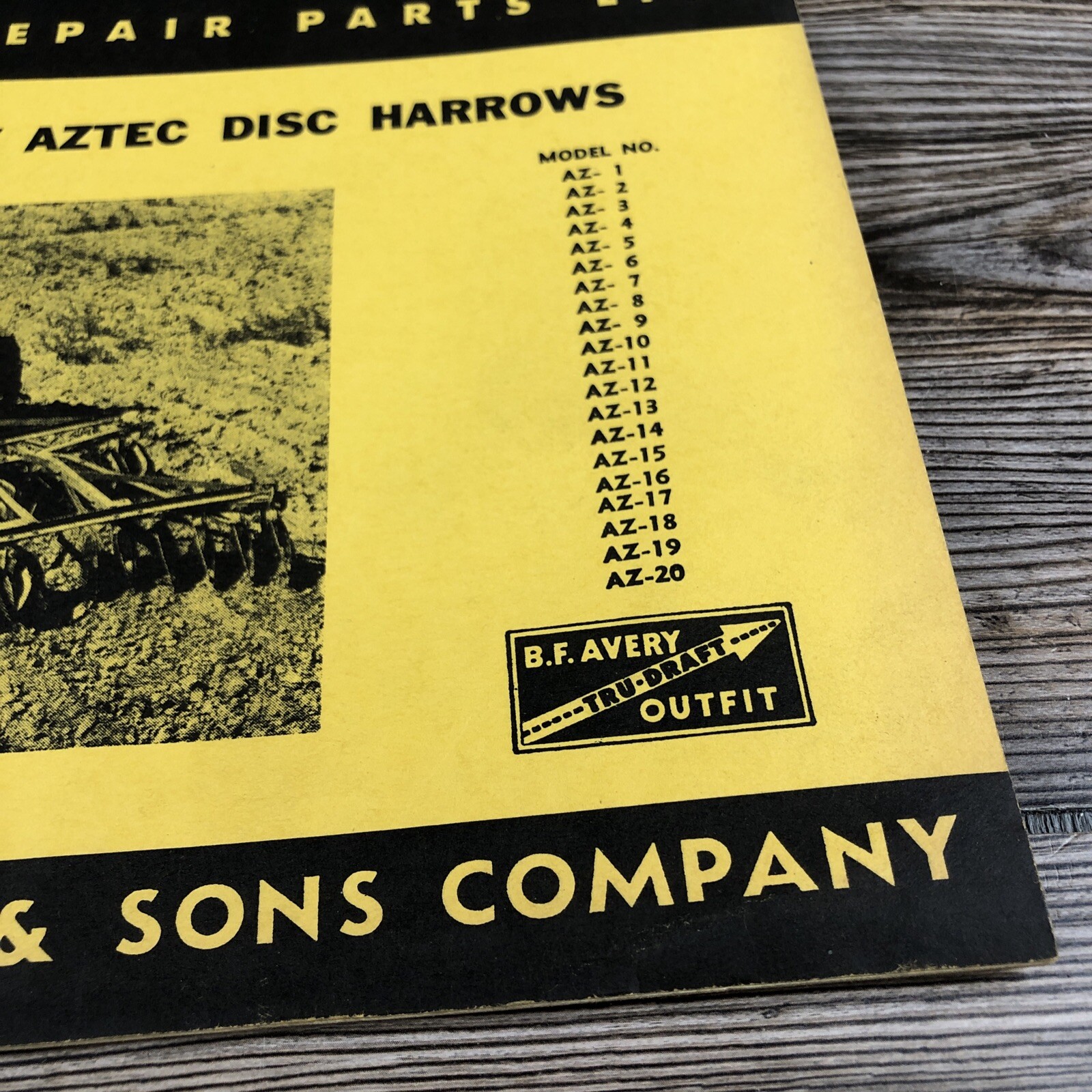 B.F. Avery & Sons Company Avery Aztec Disc Harrow Farming Instructions