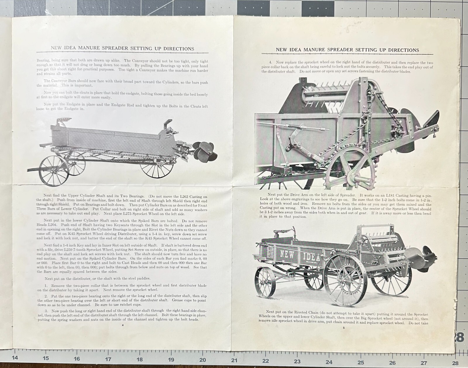 New Idea Spreader Co Checking Sheets Instructions Repair List Envelope