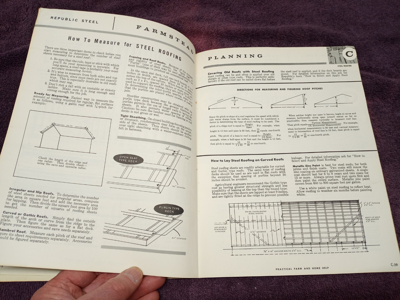 Vintage 1957 PRACTICAL FARM AND HOME HELPS REPUBLIC STEEL BOOK BROCHURE AD