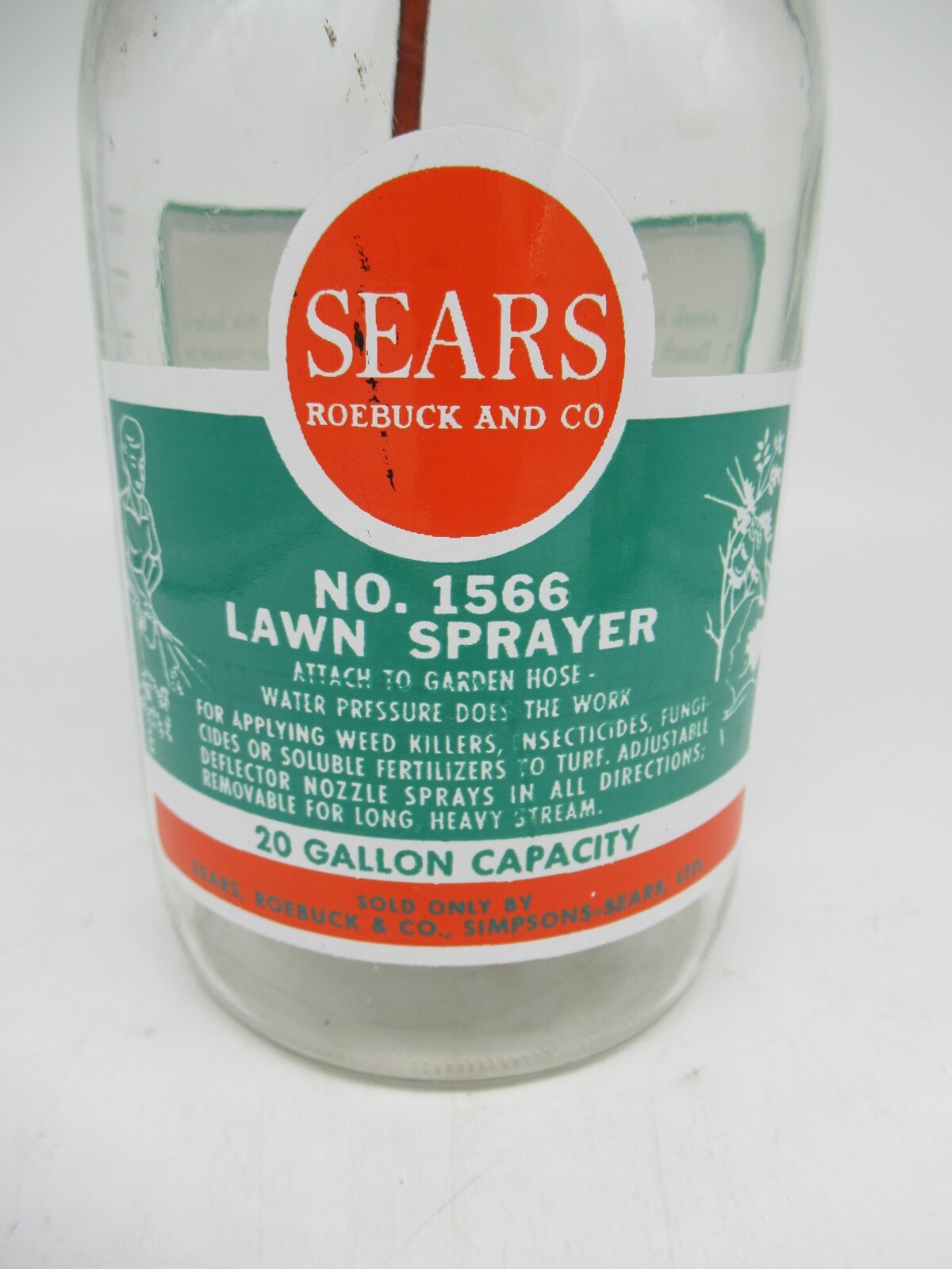 Vintage 1960&rsquo;s Metal Sears Chemical Lawn Fertilizer Glass Sprayer