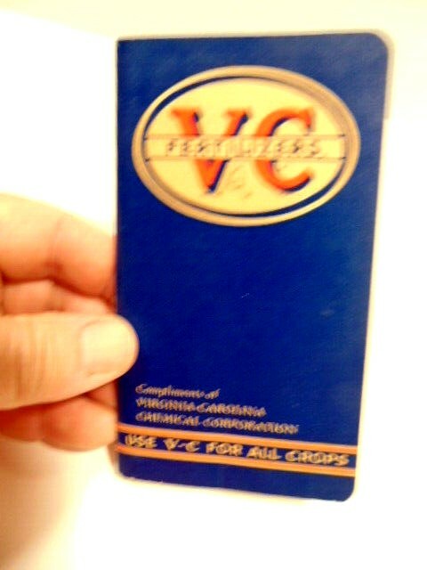 used Virginia-Carolina Fertilizers advertising notebook: 1938 & 1939 calendars