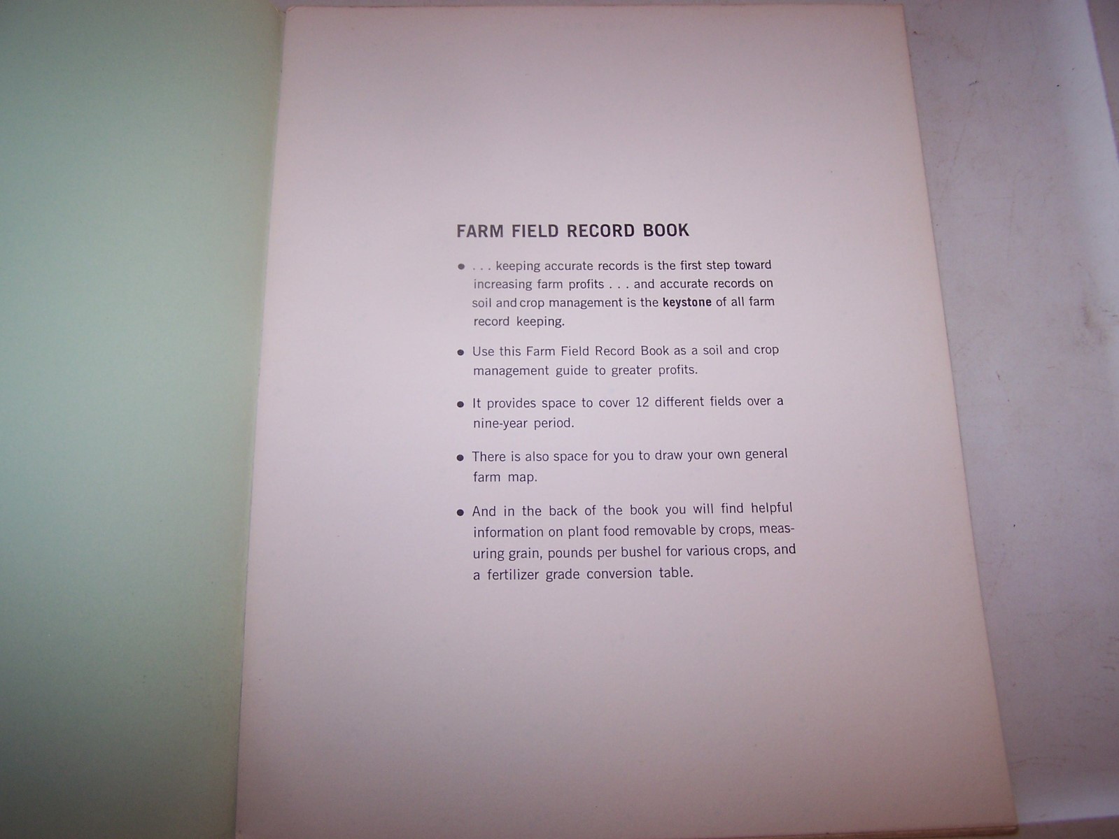 Vintage ROYSTER FERTILIZERS Farm Field Record Book