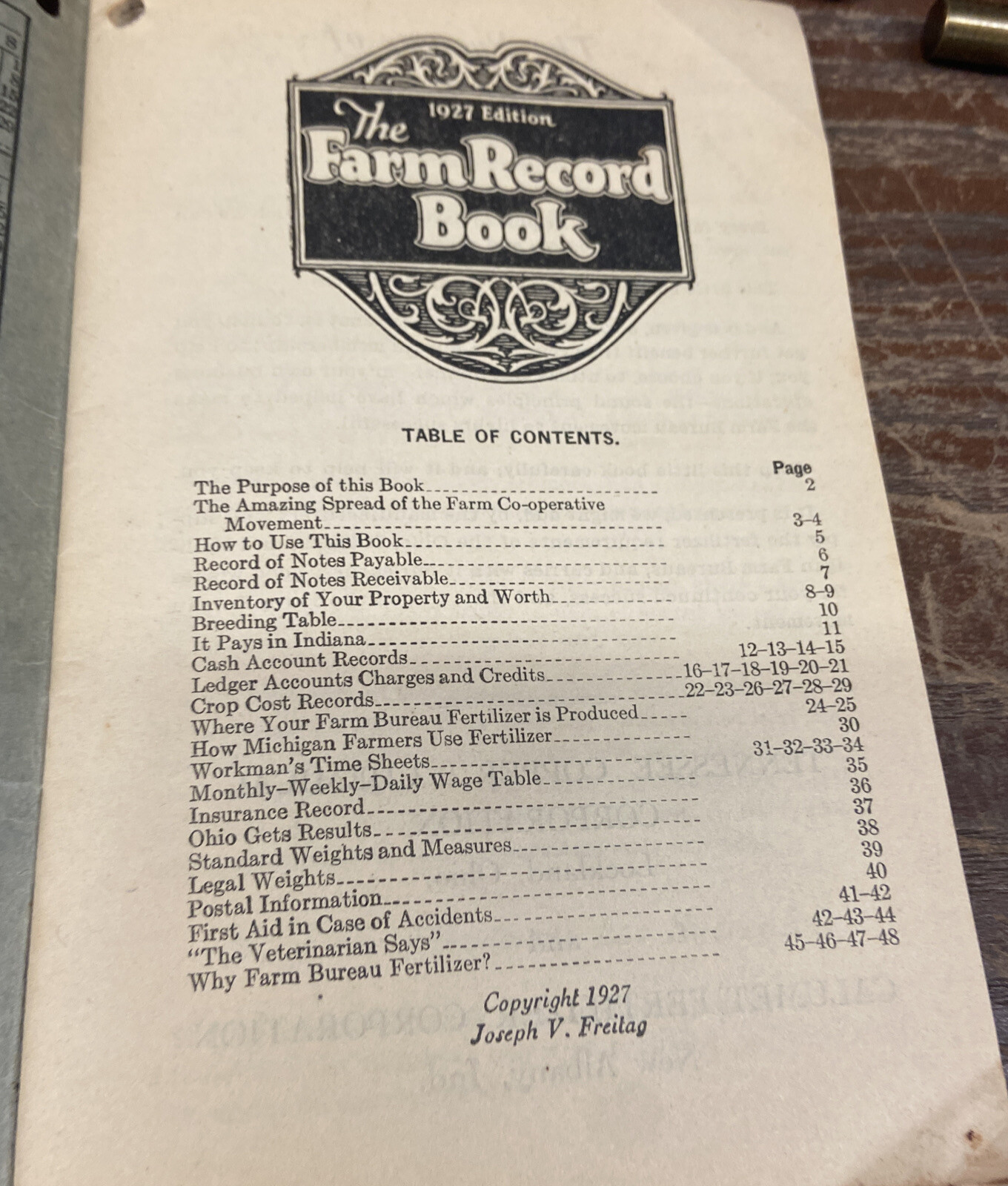 Vintage Farm Income Tax Record Book. Unused 1927. Lock land , Ohio.