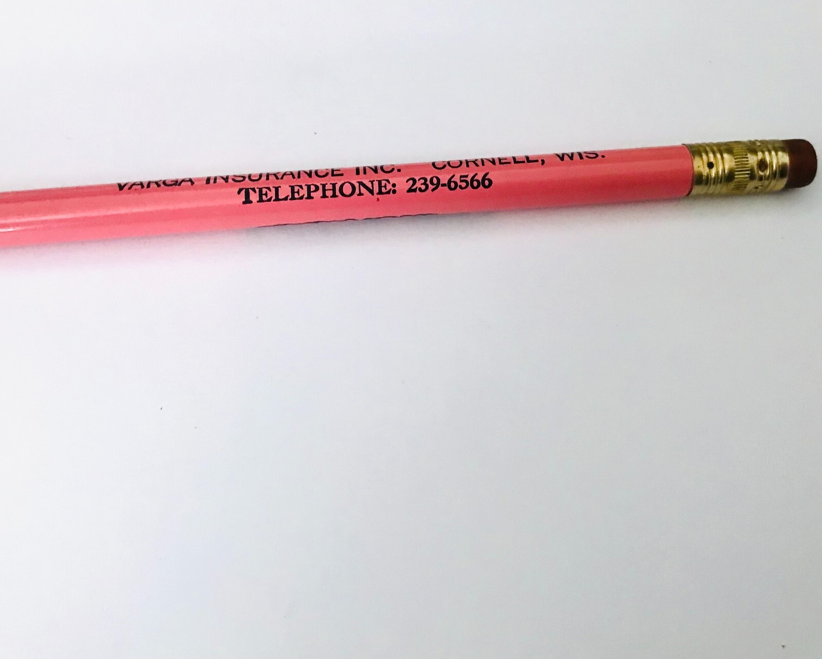 Vtg Farmers Mutual Hail Insurance Co. Varga Insurance Cornell WI Promo Pencil