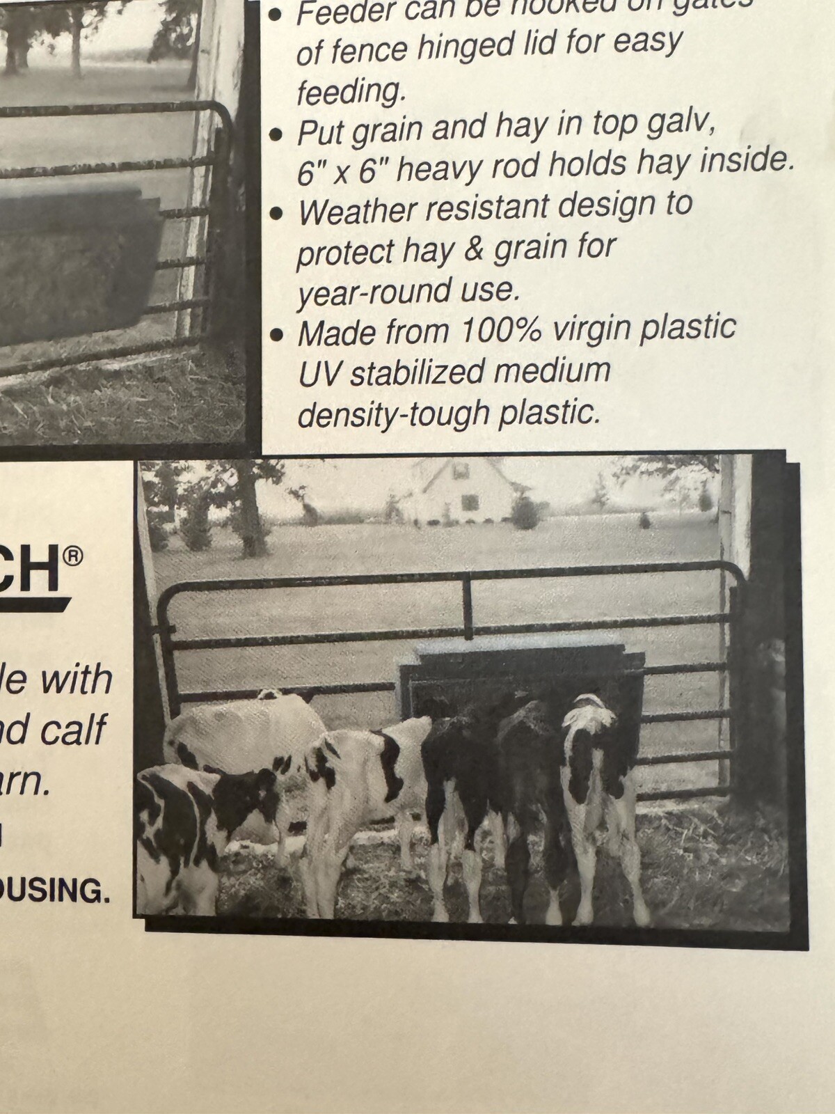 Cattle Ranch 2003 EZ Hutch Mini Grain & Hay Feeders Dealer Sales Brochure 2 Page