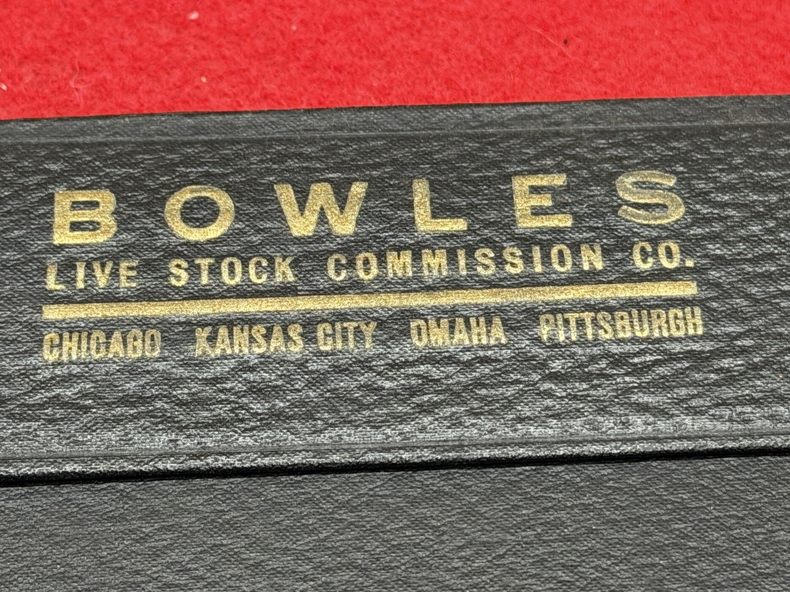 Vintage 1913 Bowles Livestock Commission Company Pocket Note Pad Leather