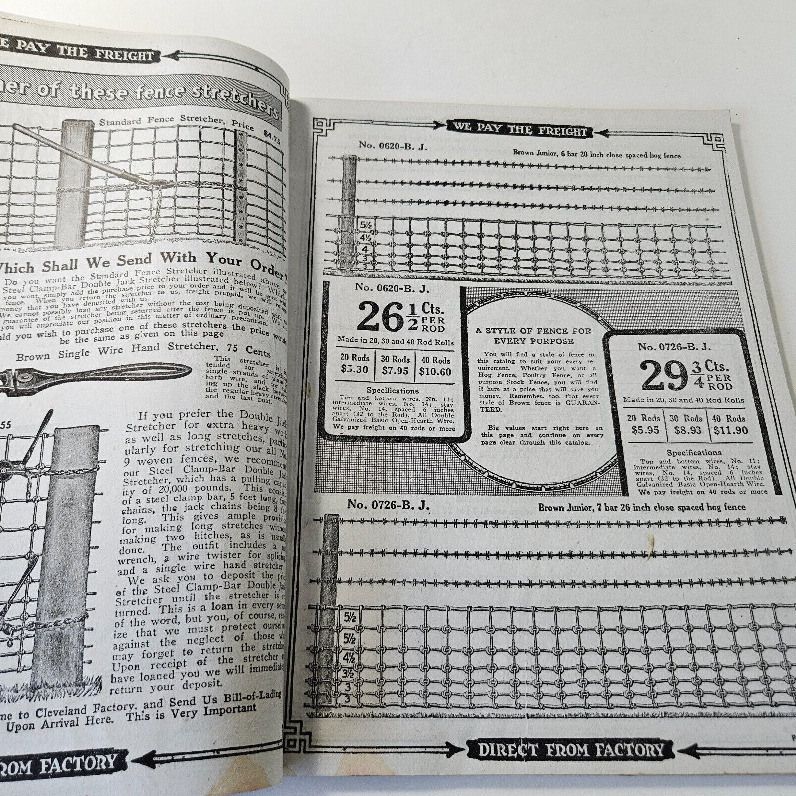 1919 Sales Catalog Brown Fence Gate Barbes Wire 96 Pages
