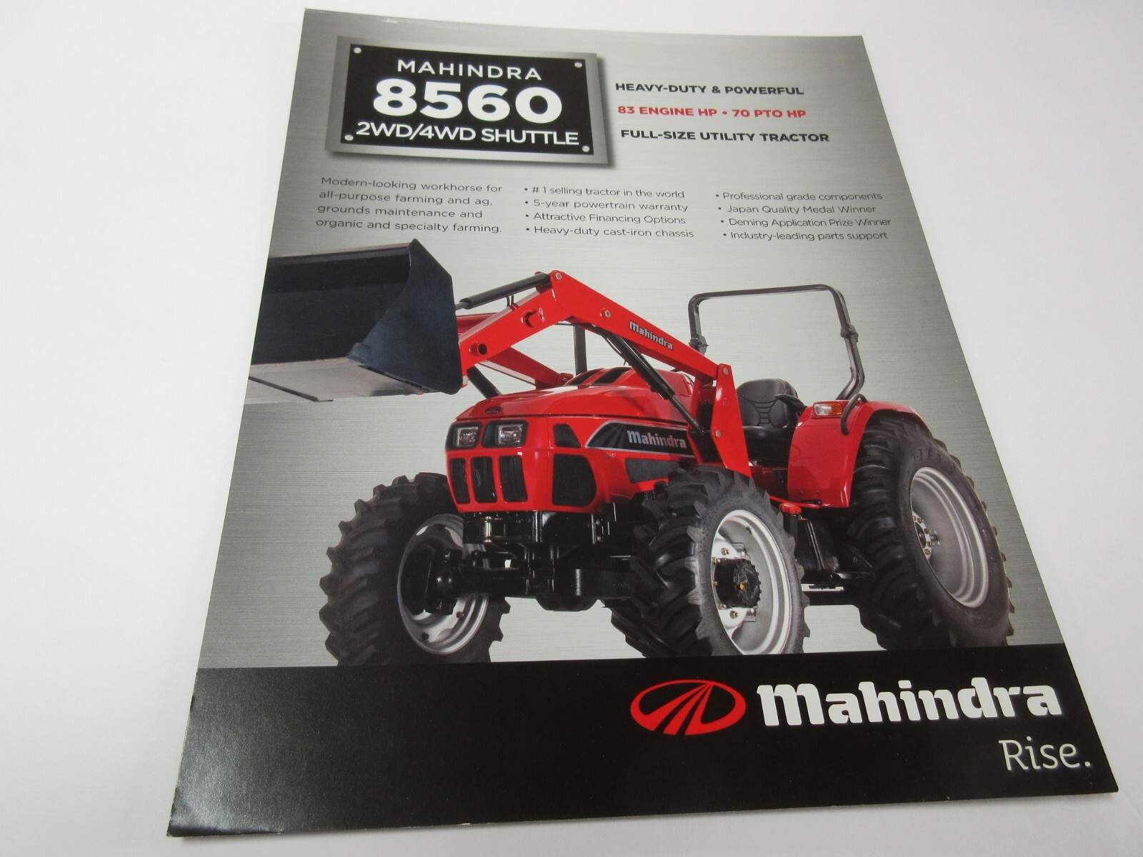 Mahindra 8560 2WD/4WD Tractor Brochure 2 Page