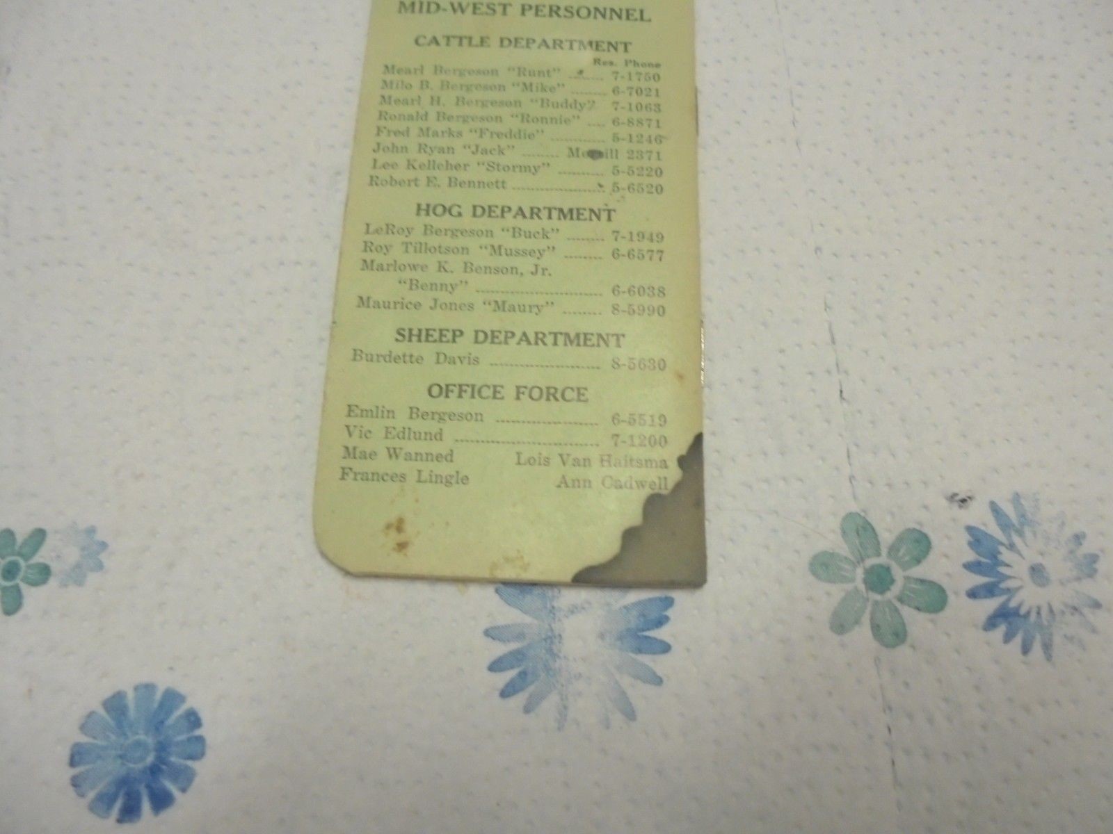 note book memo pad mid-west livestock commission sioux city iowa 1959 bergeson