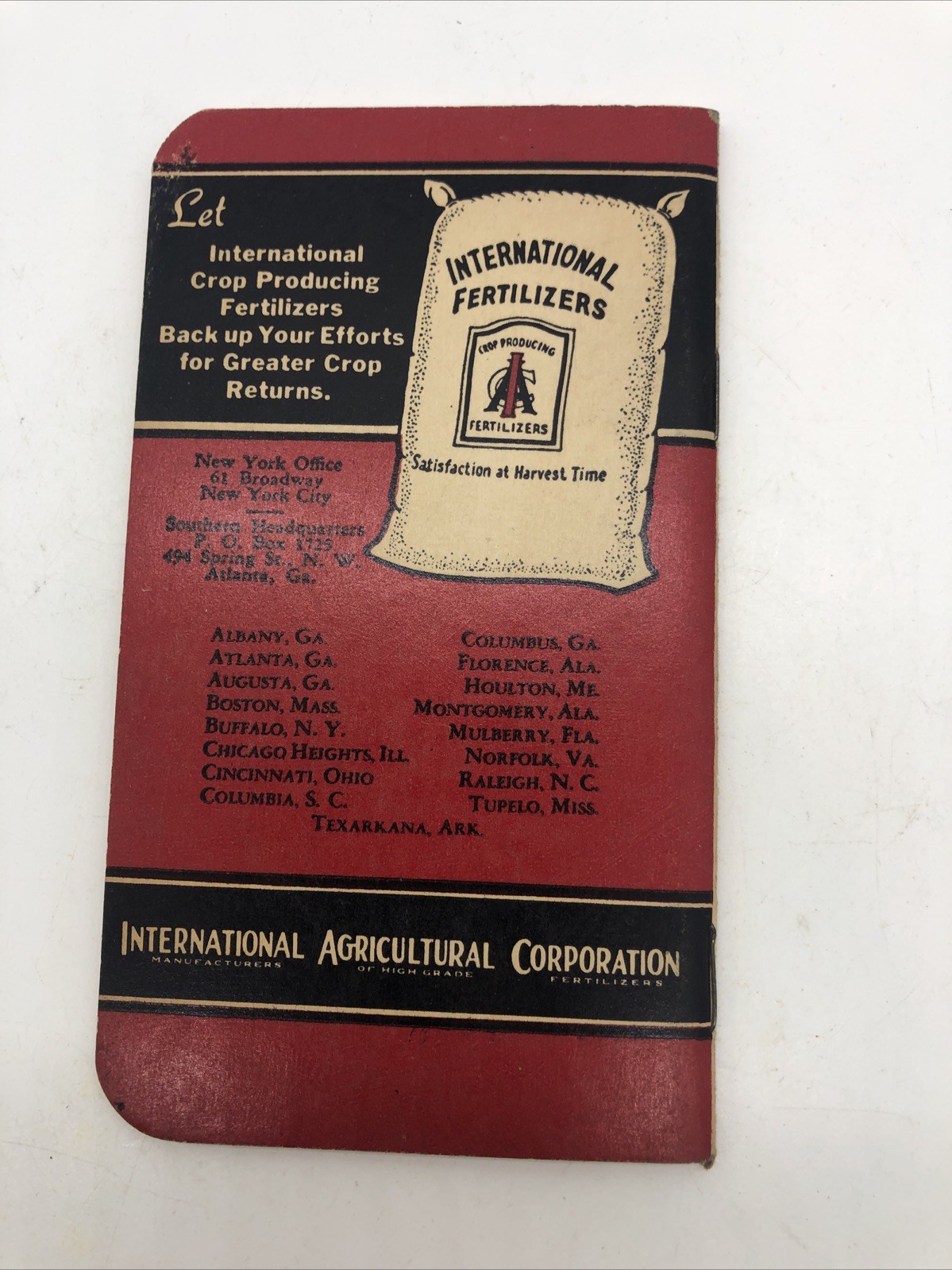 Vintage 1940 International Fertilizers Farmers Notebook Calendar Boston Mass