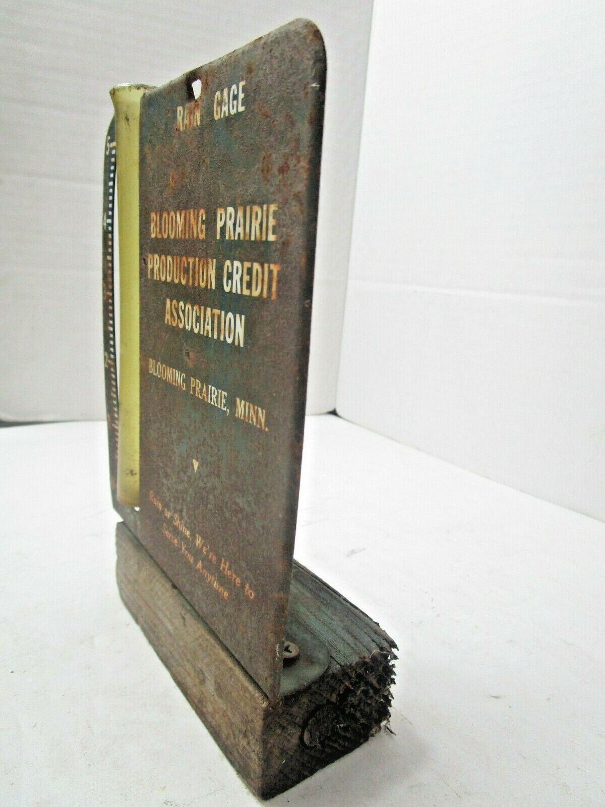 Vintage Blooming Prairie Production Credit Association Minnesota MN Rain Gauge