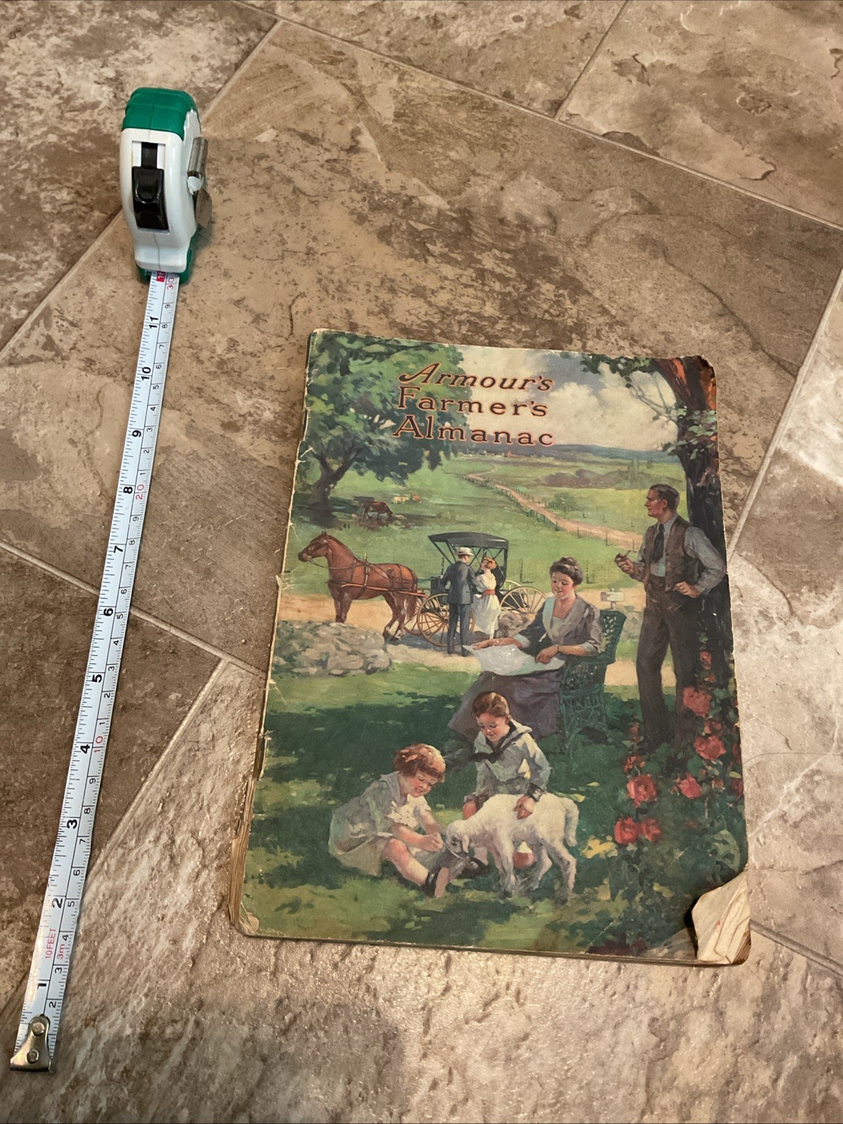 Vintage Antique 1921 Armours Farmers Almanac Horses Cartoons Beef Cuts