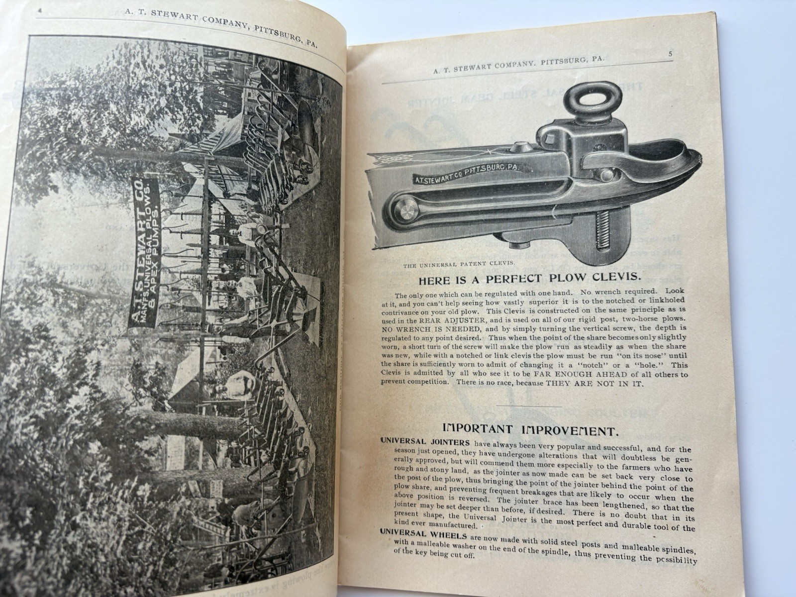 Antique A.T. Stewart Co Pittsburgh Pa 1901 Universal Princess Plows Catalog Ad