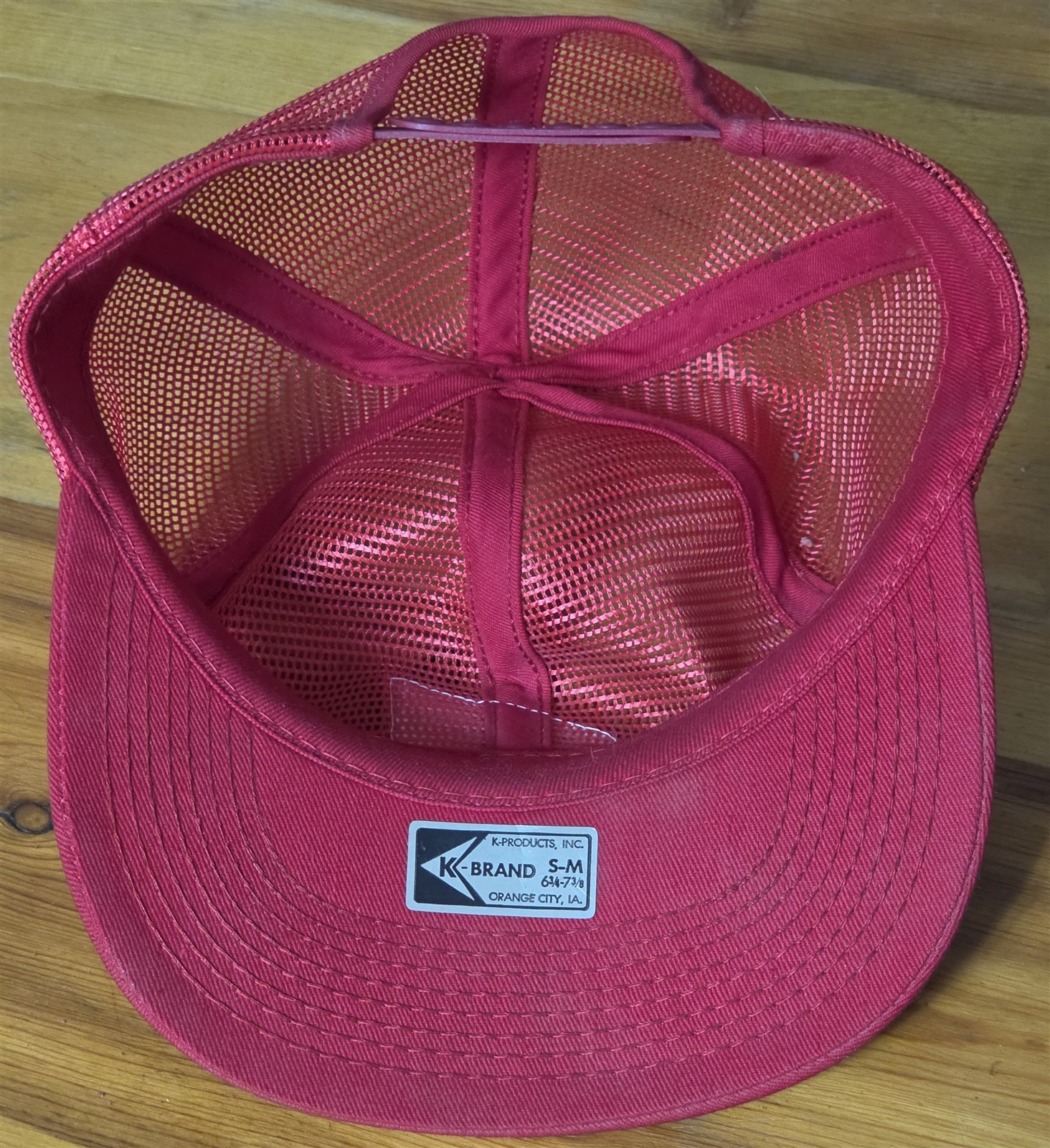 VINTAGE FS RED MESH MENS HAT CAP K-BRAND ONE SIZE FITS ALL NEW USA
