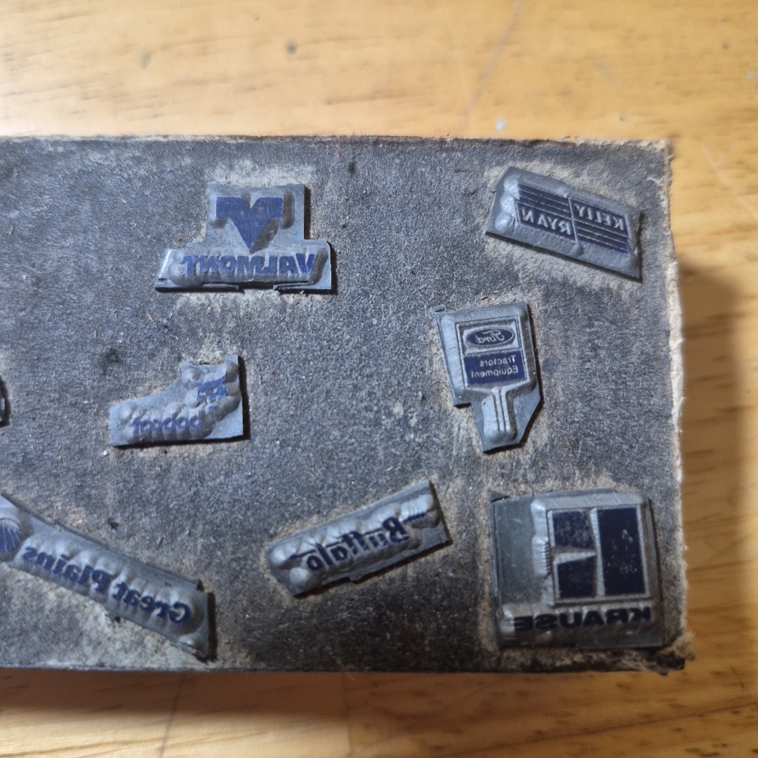 Printing Press Block 10 Mini Agricultural Advertisements Vintage Advertising