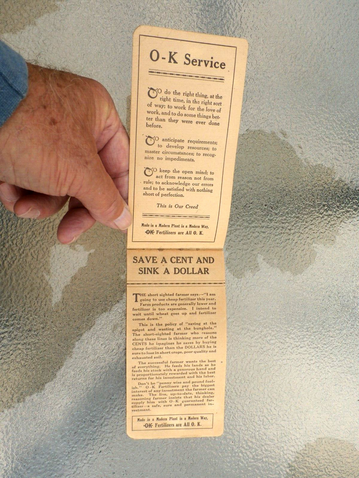 VINTAGE OLD KENTUCKY OK FERTILIZER CO. LOUISVILLE, KY. OFFICIAL EDITION