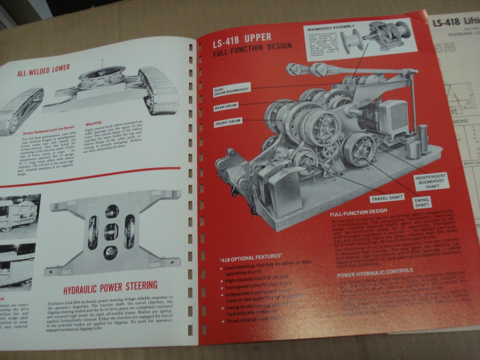 Link-Belt Speeder LS-418 100 Ton Lift Crane Brochure & Flysheet 1968